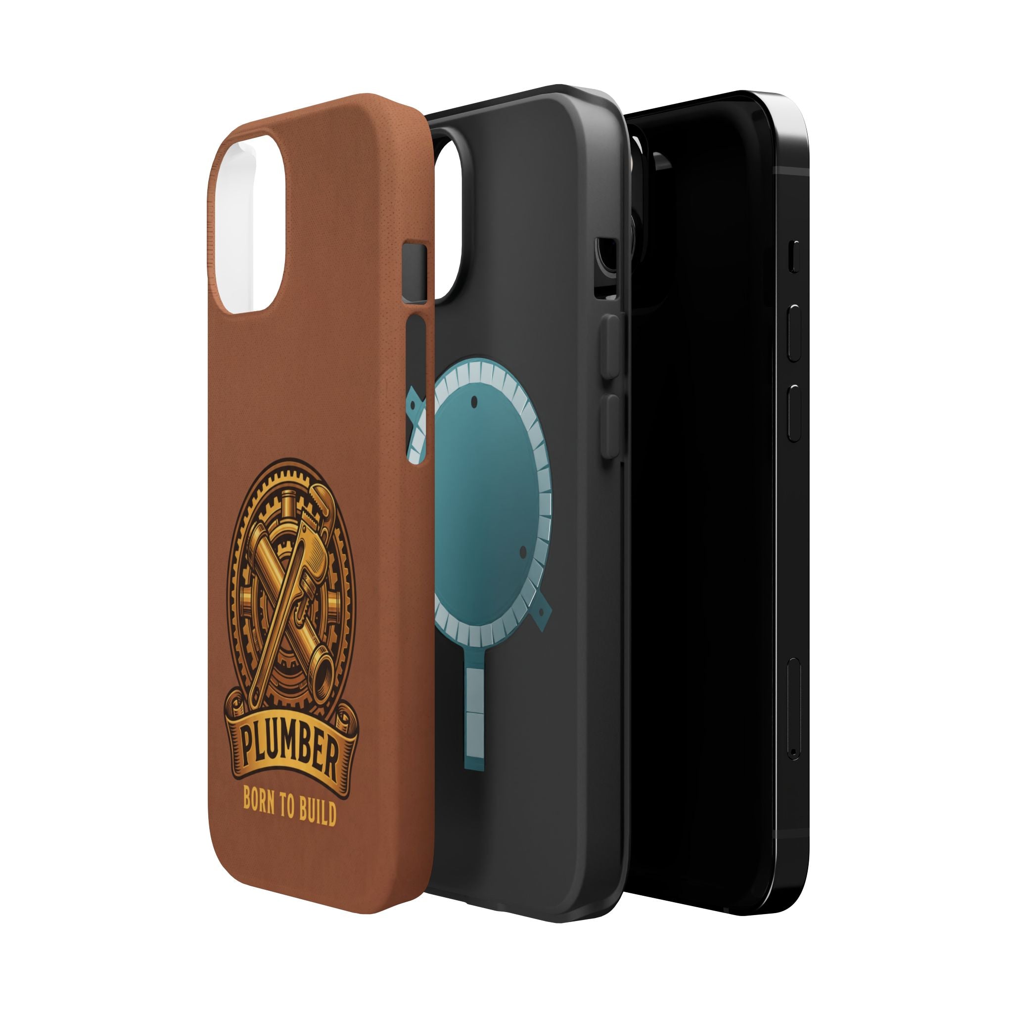 Plumber Born to Build Phone Case — Badge Wireless Charging Cover