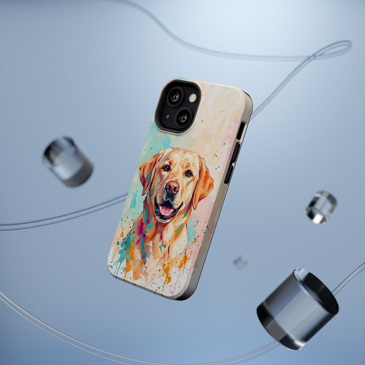 Yellow Labrador Colour Splash Phone Case — Tough Magnetic Case with Wireless Charging