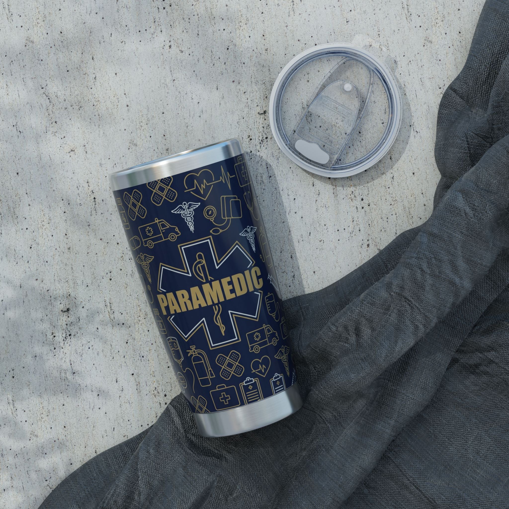 Paramedic/EMT 20oz Tumbler – Star of Life Icon Pattern
