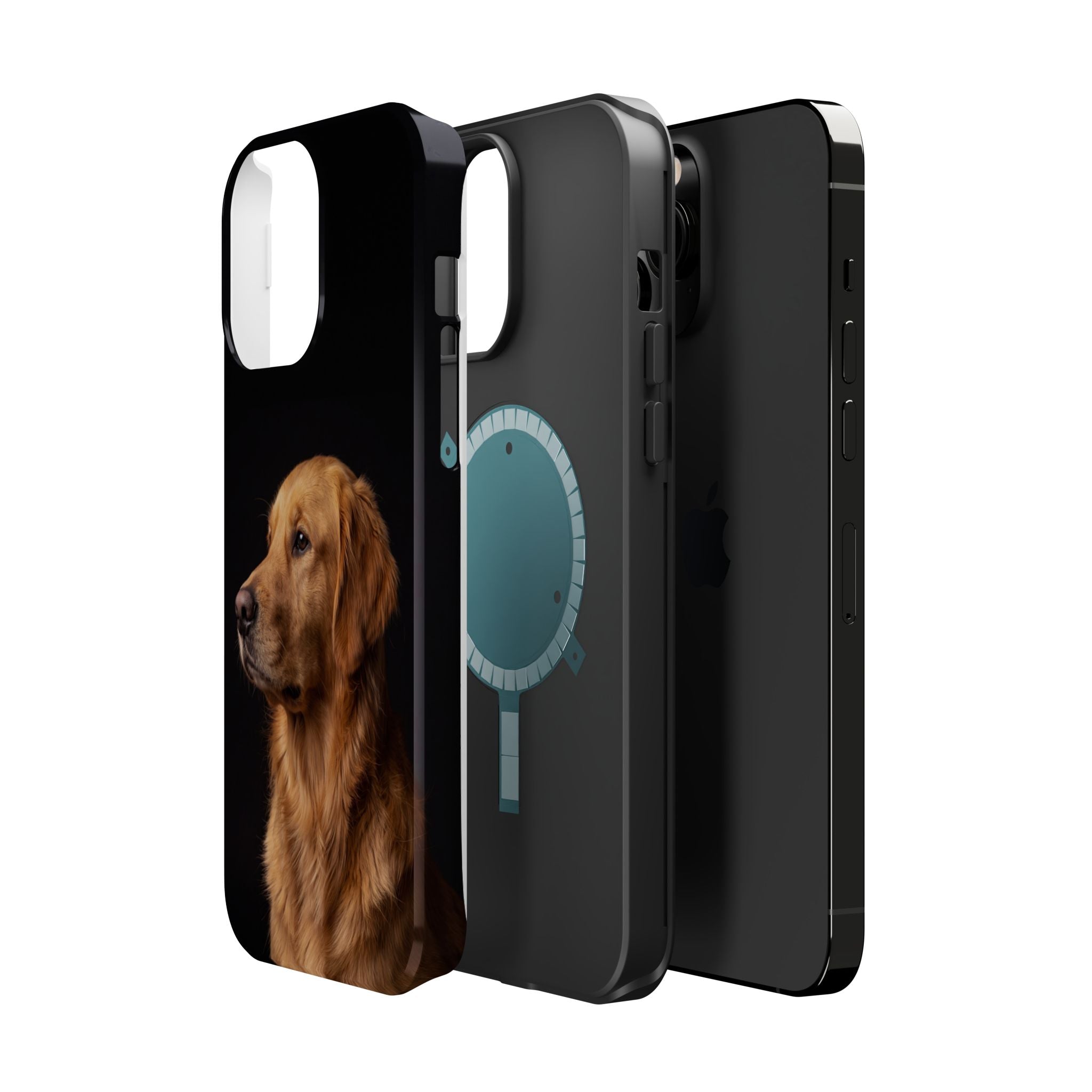 Golden Retriever Portrait Phone Case — Impact-Resistant Wireless Charging Cover