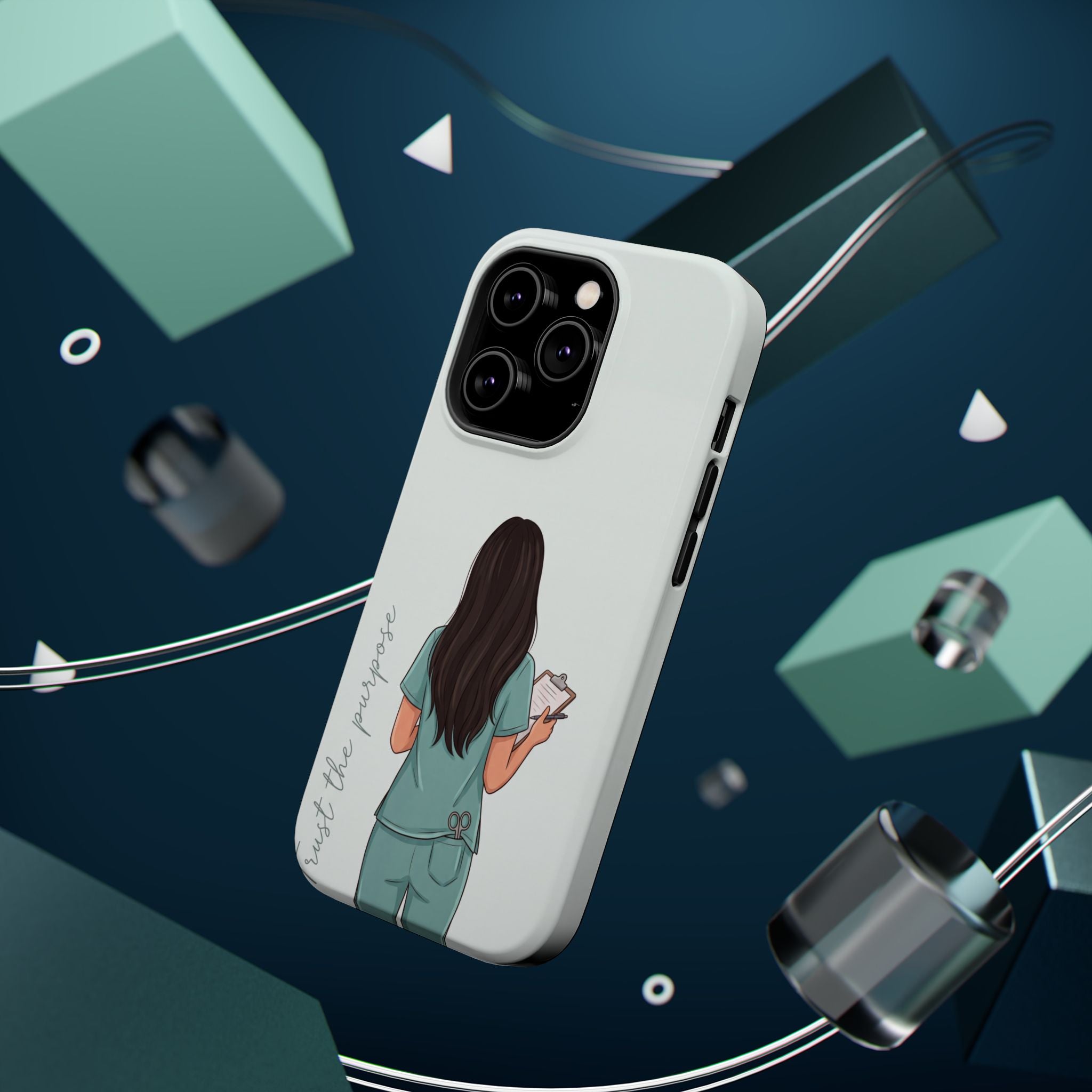 Nurse Illustration Phone Case — Impact-Resistant Wireless Charging Cover