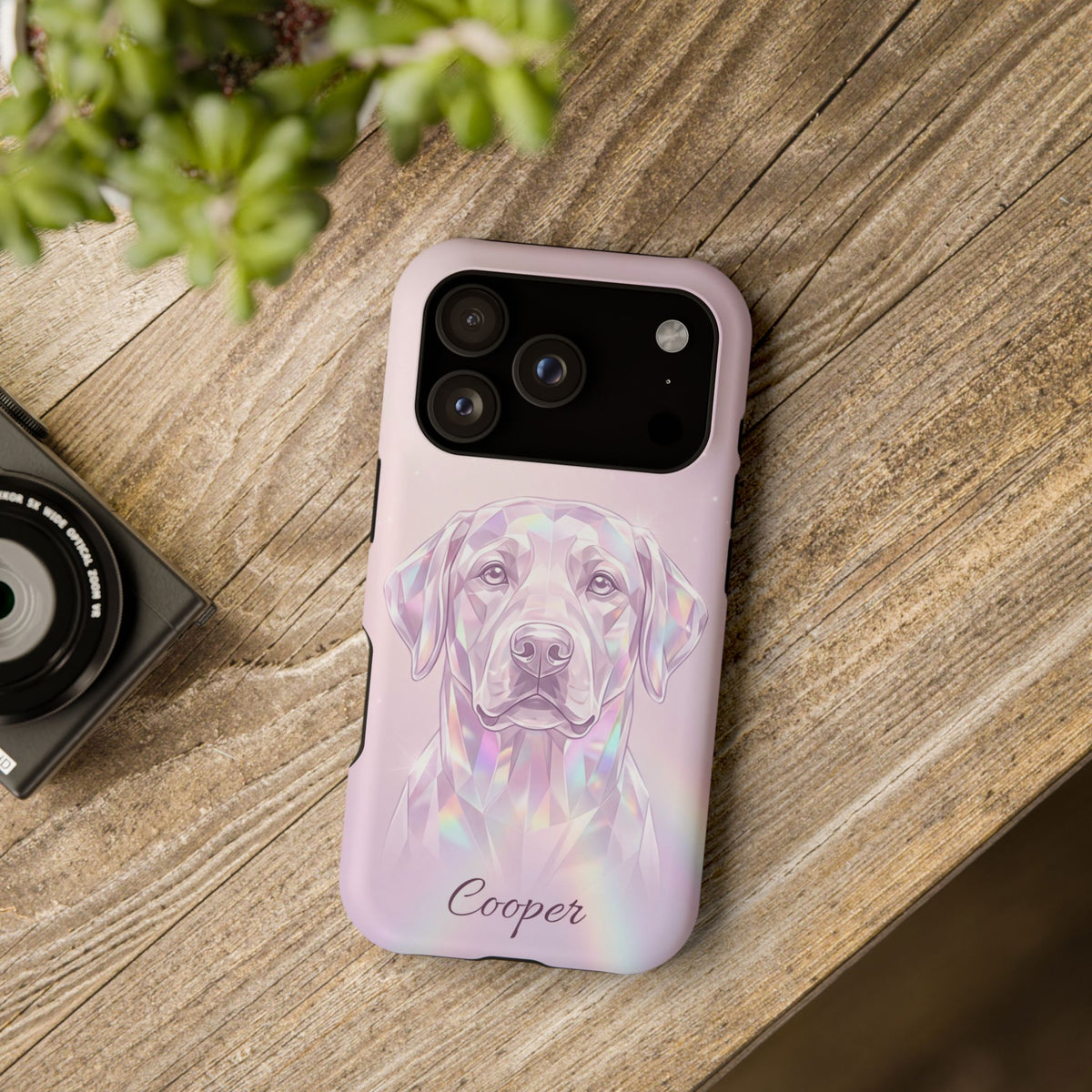 Personalized Crystal Prism Labrador Phone Case — Tough Magnetic Case with Wireless Charging