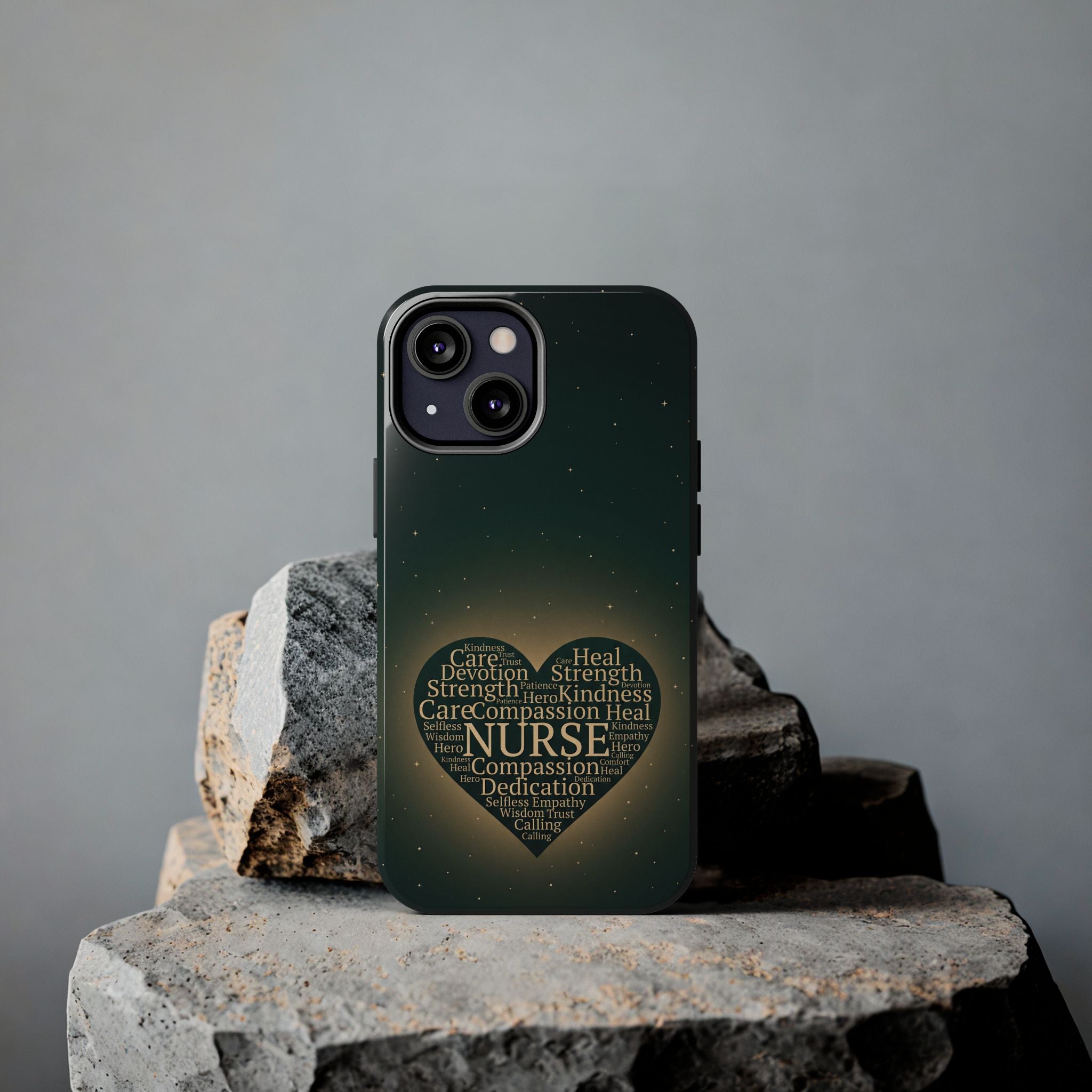 Nurse Heart Tough Phone Case — Inspirational Word Cloud Tribute - iphone and Samsung Galaxy series