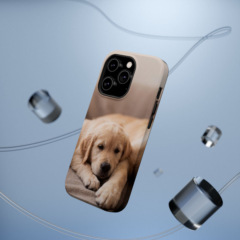 Golden Retriever Puppy Phone Case — Impact-Resistant Wireless Charging Cover