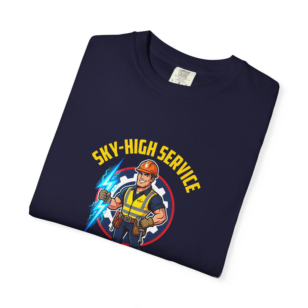 Sky-High Service Grounded Results Electrician T-Shirt