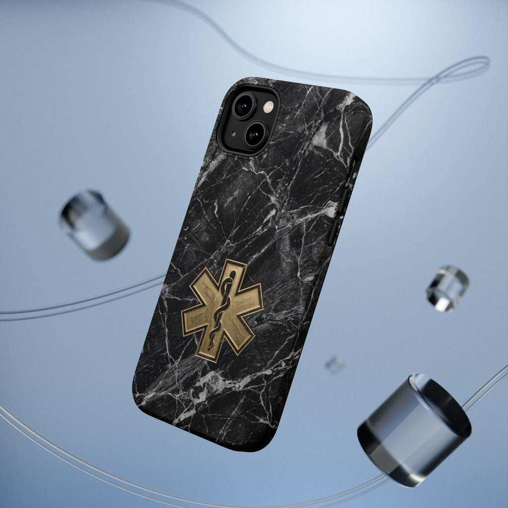 Paramedic/EMT Marble Phone Case — Magnetic Wireless Charging Cover