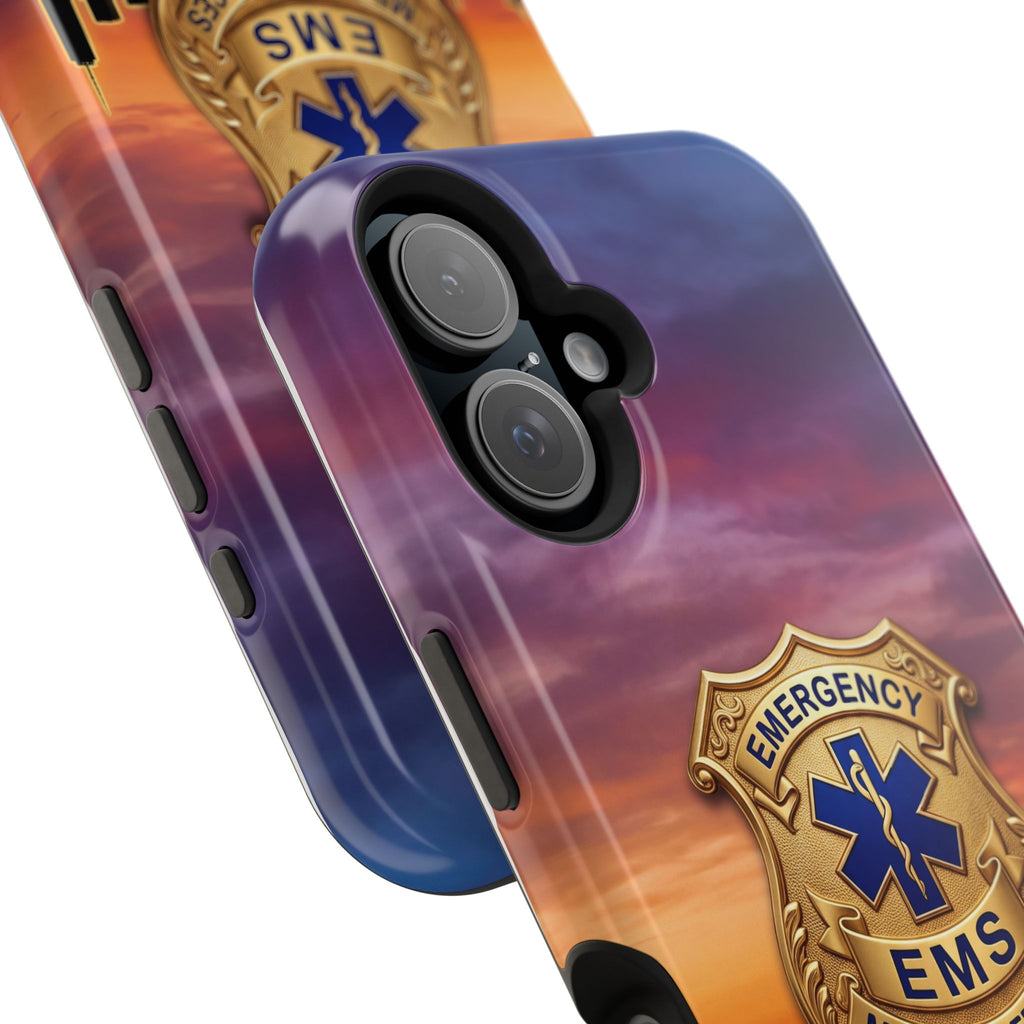 EMS Badge Sunset Skyline Phone Case — Magnetic Wireless Charging Cover