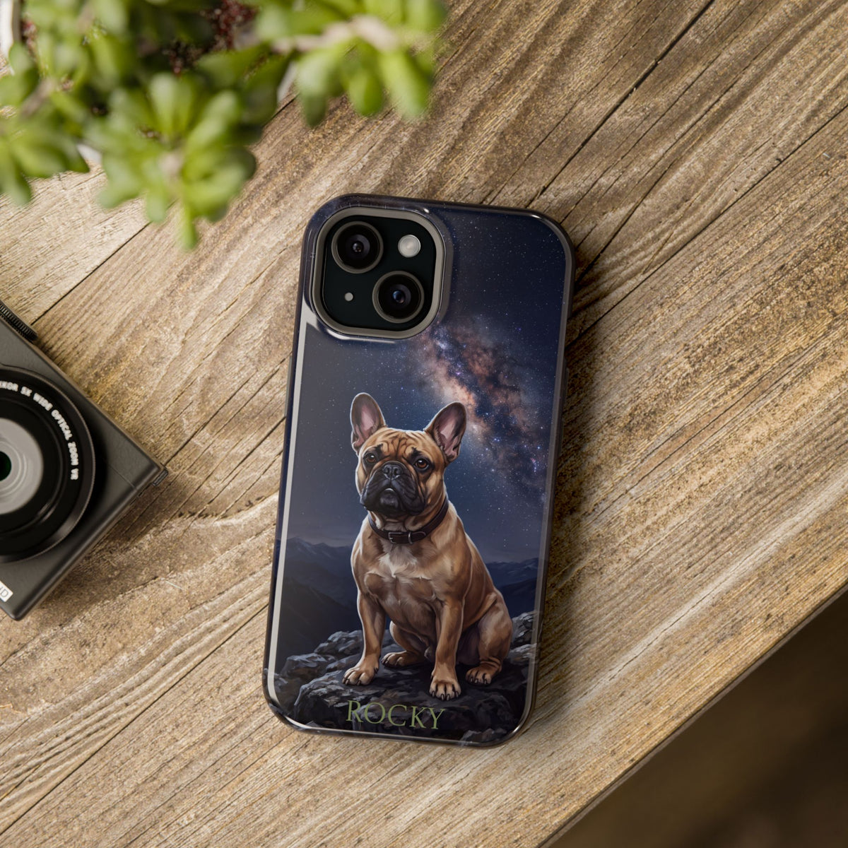Personalized French Bulldog Starry Night Sky Phone Case — Wireless Charging Cover