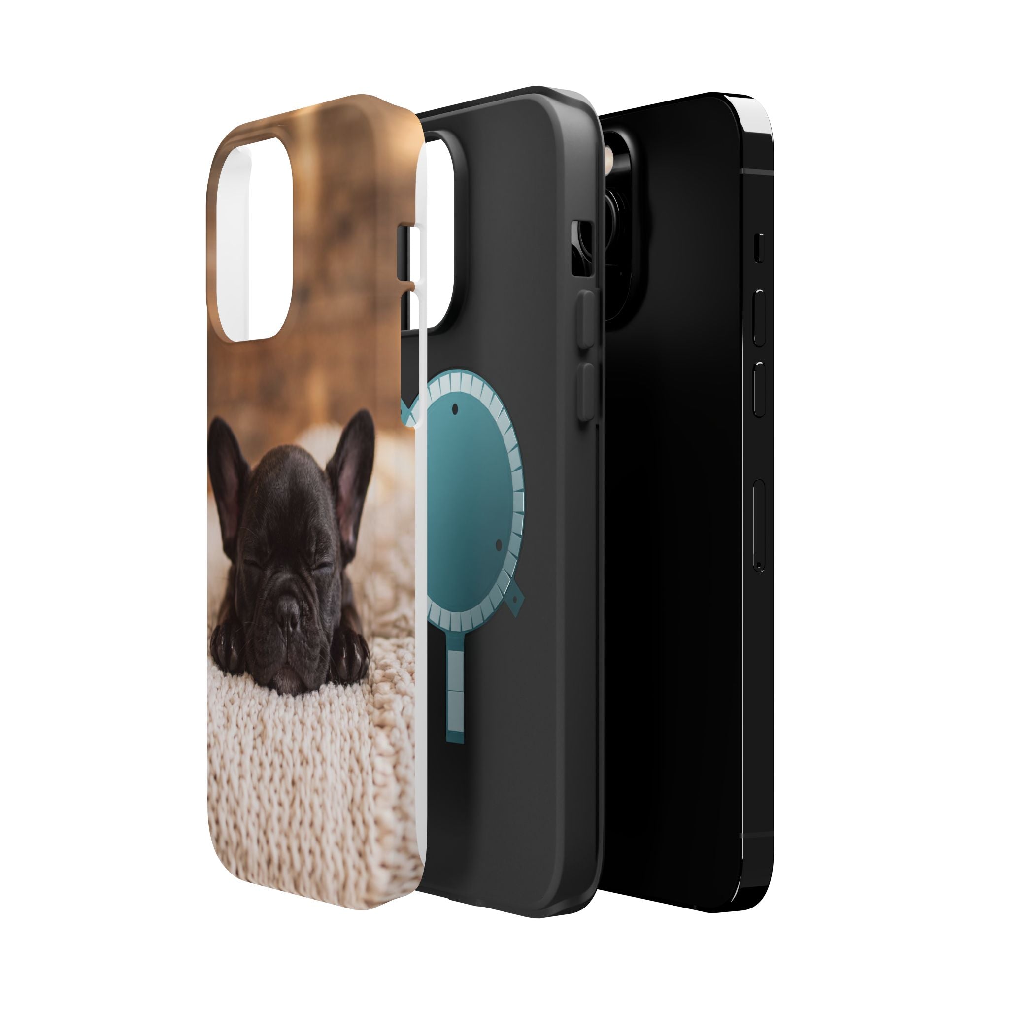 Sleepy French Bulldog Phone Case — Impact-Resistant Wireless Charging Cover