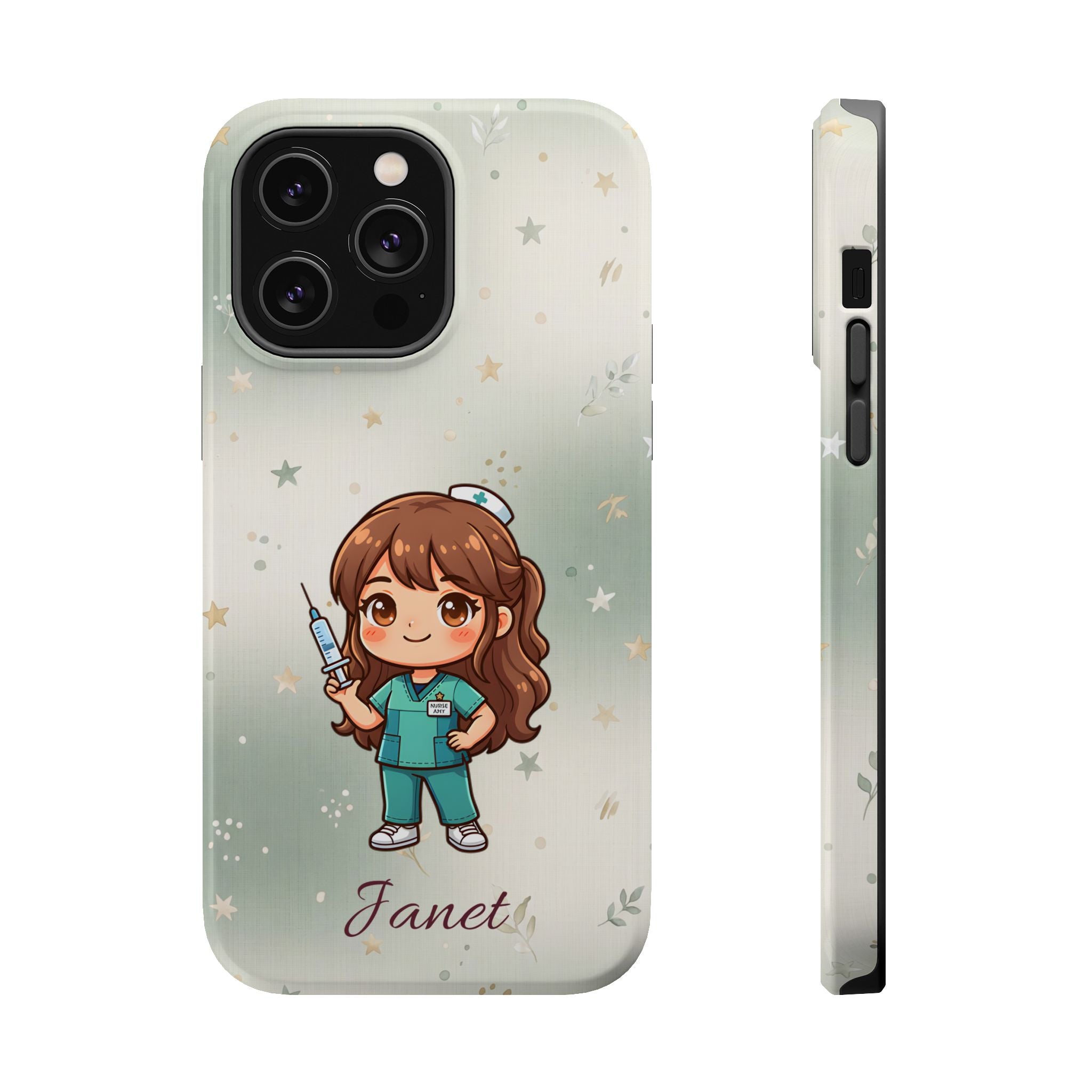 Personalized Nurse with Syringe Phone Case — Wireless Charging Cover