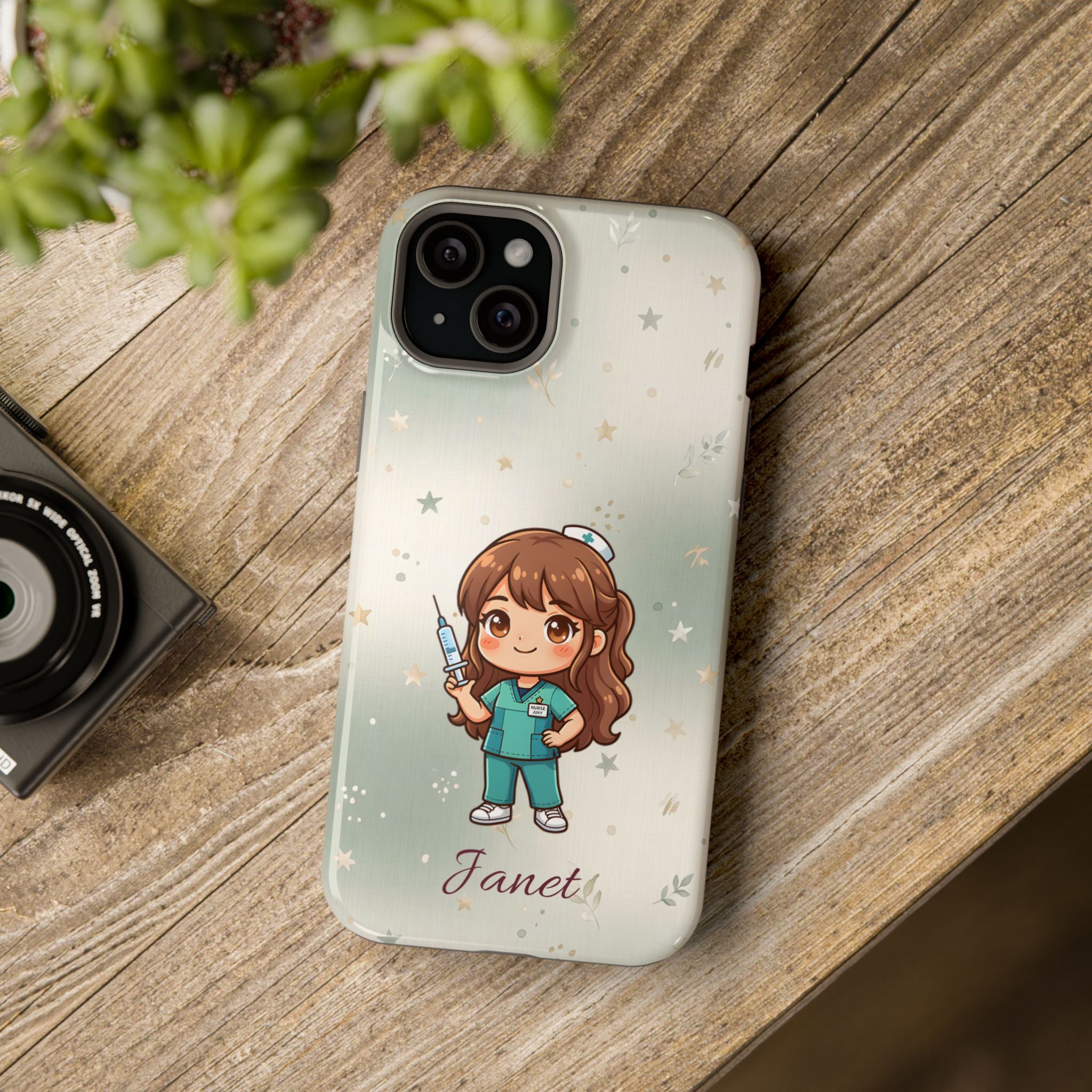 Personalized Nurse with Syringe Phone Case — Wireless Charging Cover