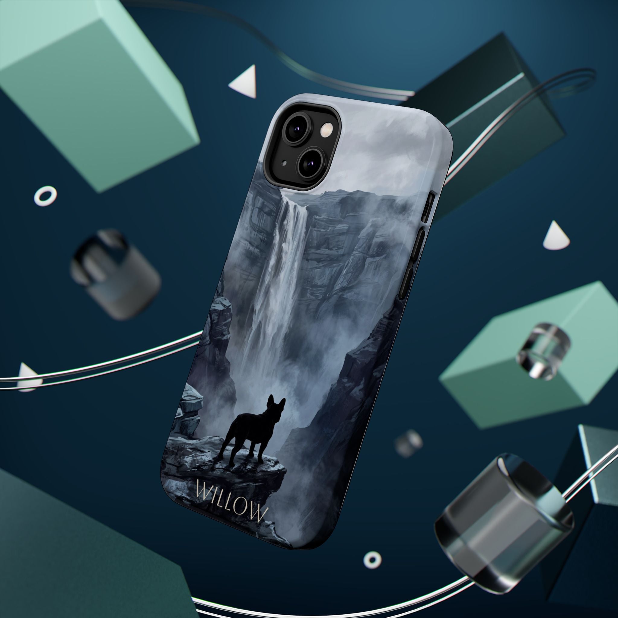 Personalized French Bulldog Misty Waterfall Phone Case — Wireless Charging Cover