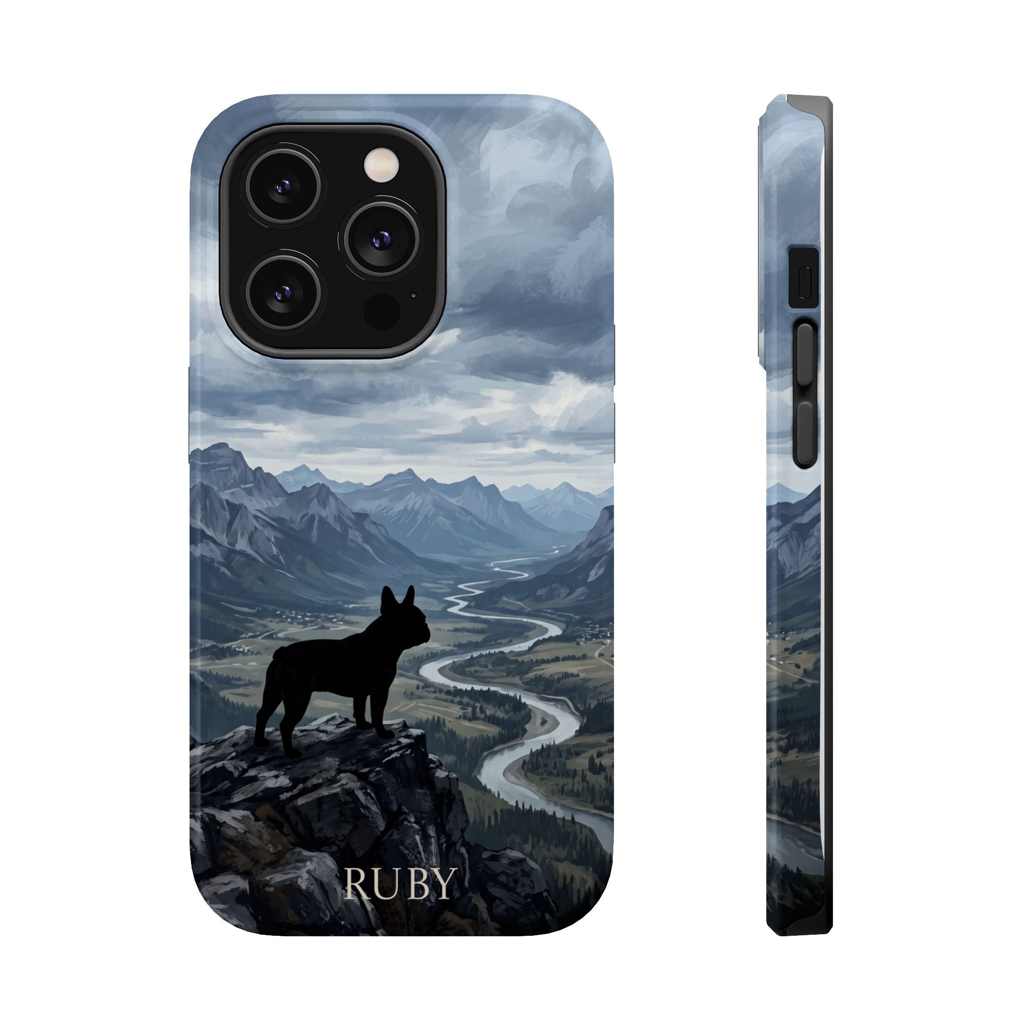Personalized French Bulldog Mountain Valley Phone Case — Wireless Charging Cover