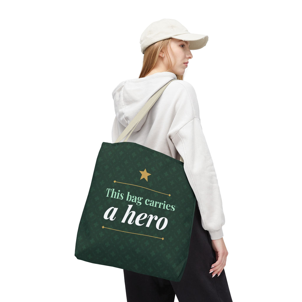 This Bag Carries a Hero Tote | Nurse Gift Tote Bag | Essential Worker Appreciation Gift | Premium Polyester Carry-All