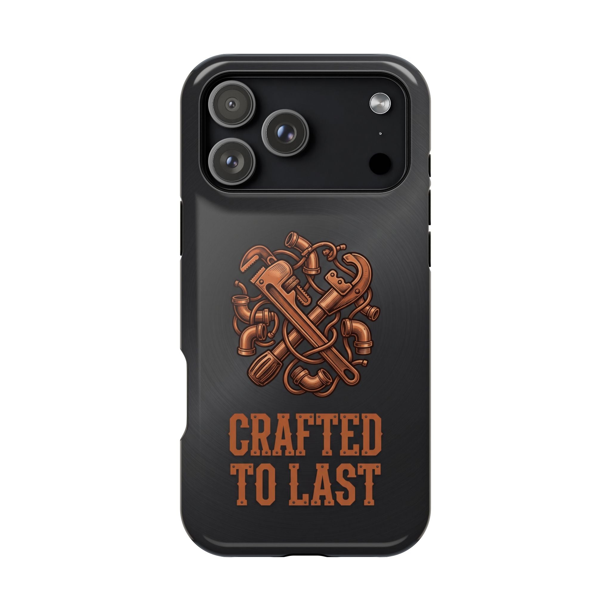 Crafted to Last Phone Case — Crossed Wrenches Wireless Charging Cover