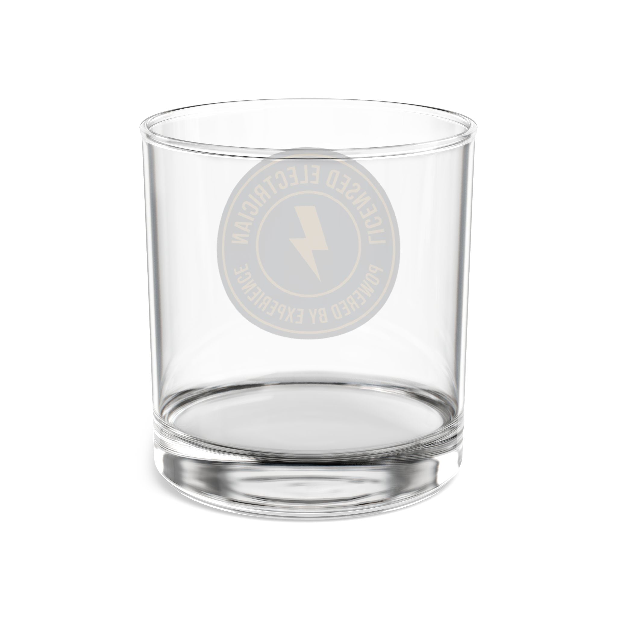 Licensed Electrician Badge Rocks Glass 10oz — Navy & Gold Whiskey Tumbler