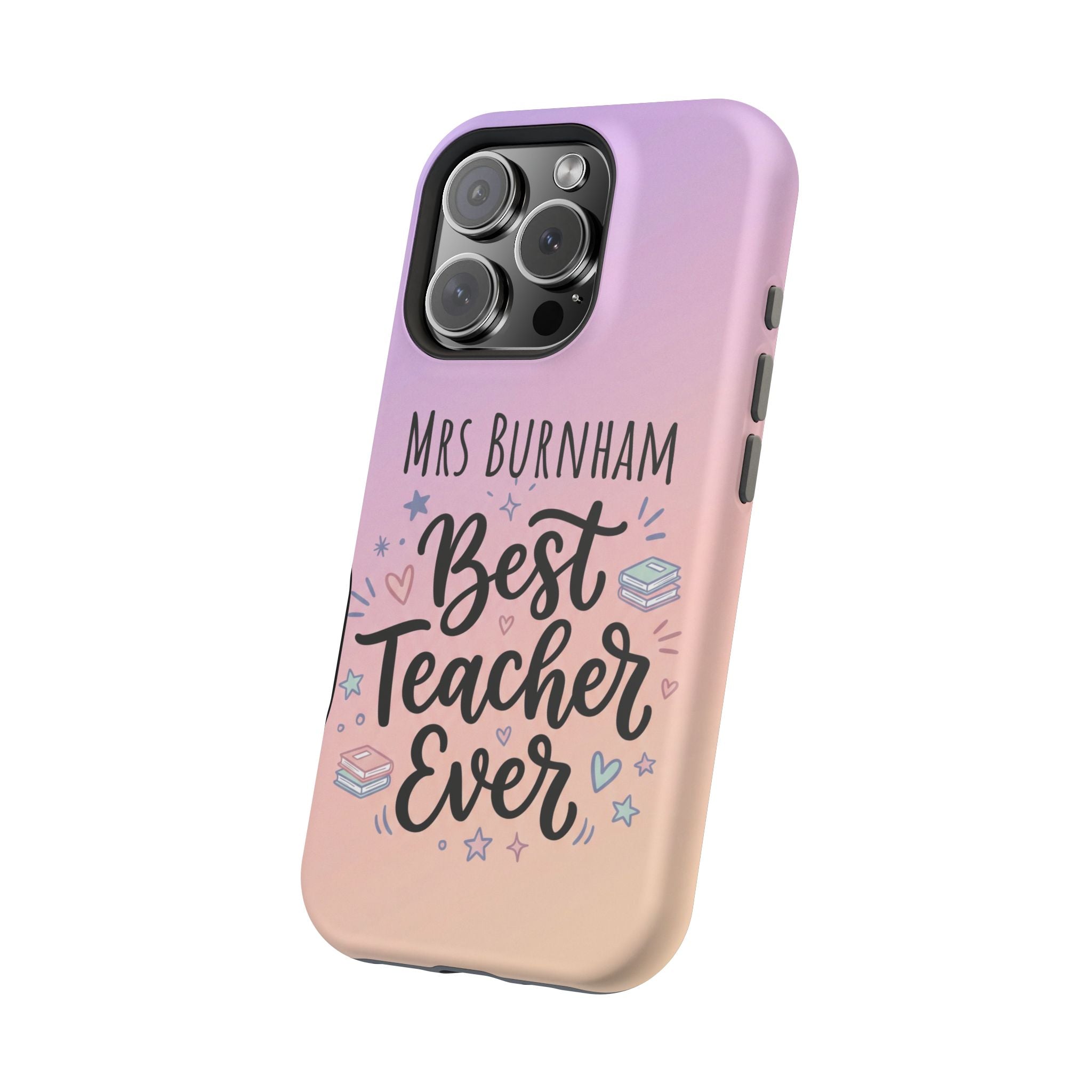 Best Teacher Ever Personalized Phone Case — Wireless Charging Cover