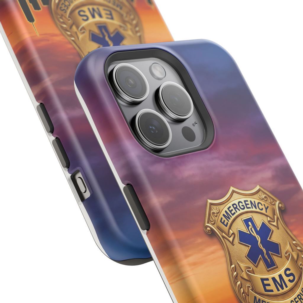 EMS Badge Sunset Skyline Phone Case — Magnetic Wireless Charging Cover