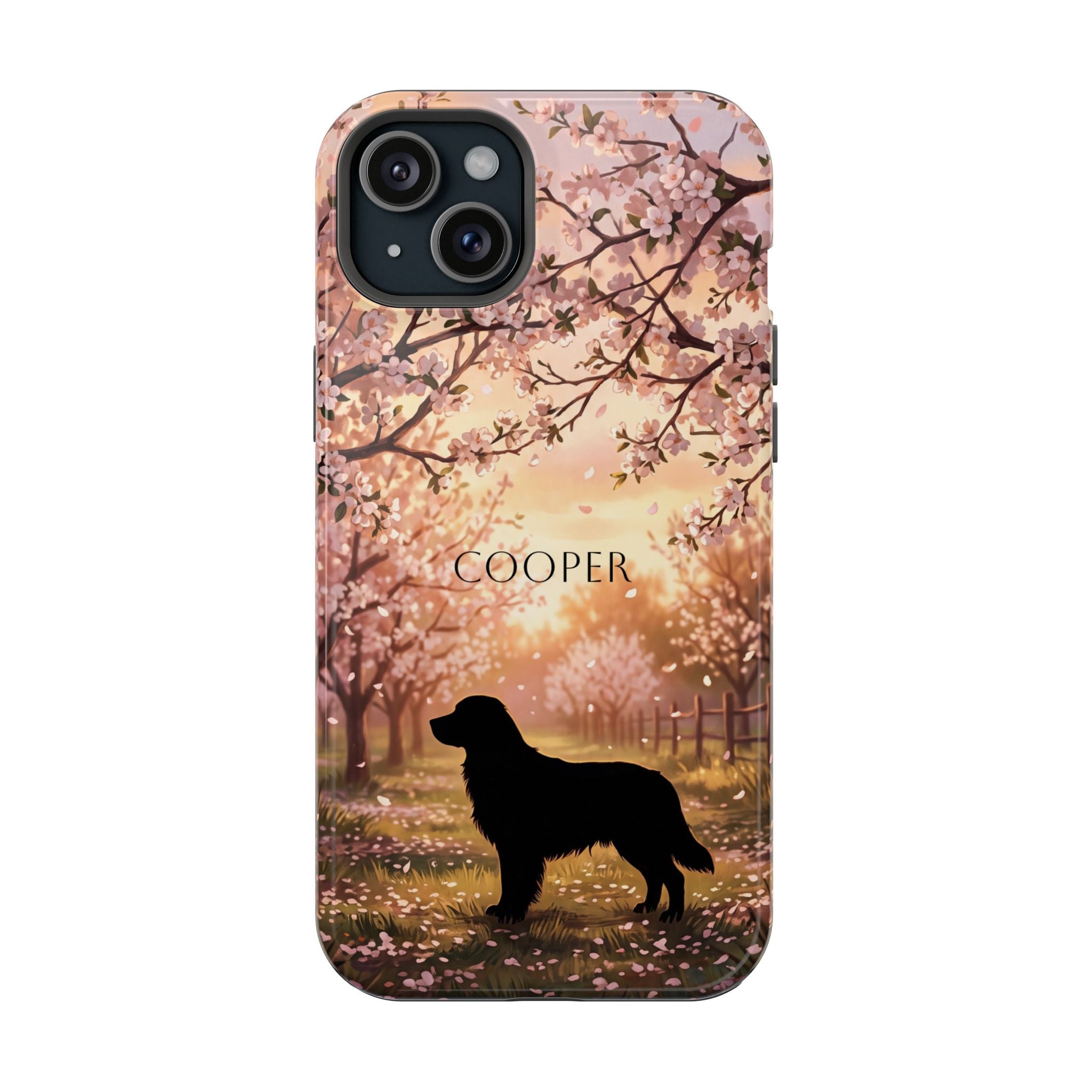 Personalized Golden Retriever Autumn Forest Phone Case — Wireless Charging Cover