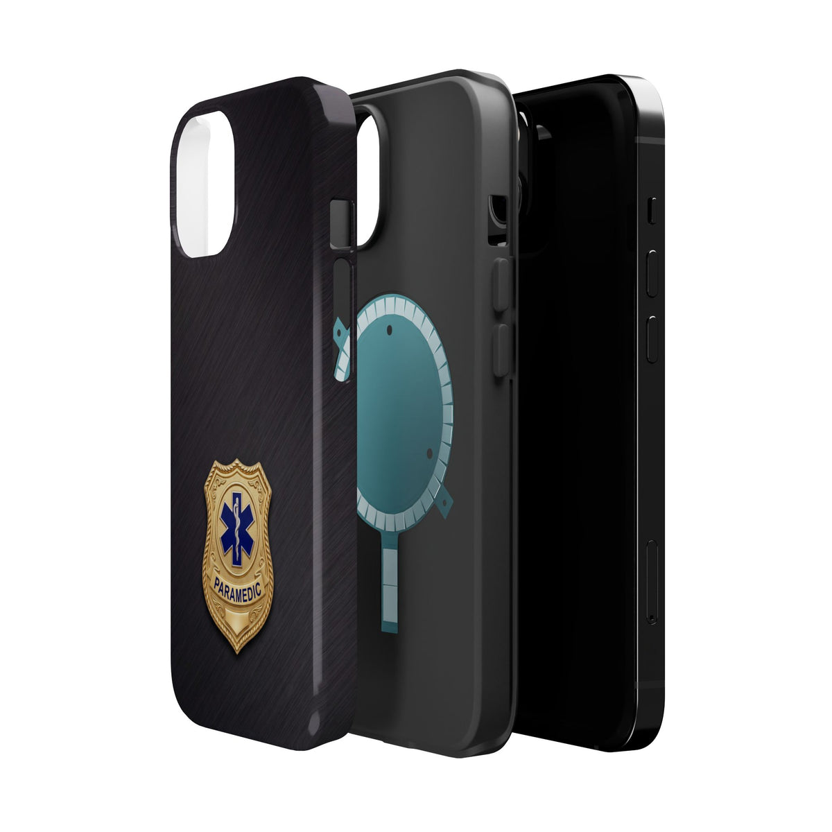 Gold Paramedic Badge Phone Case — Magnetic Wireless Charging Cover