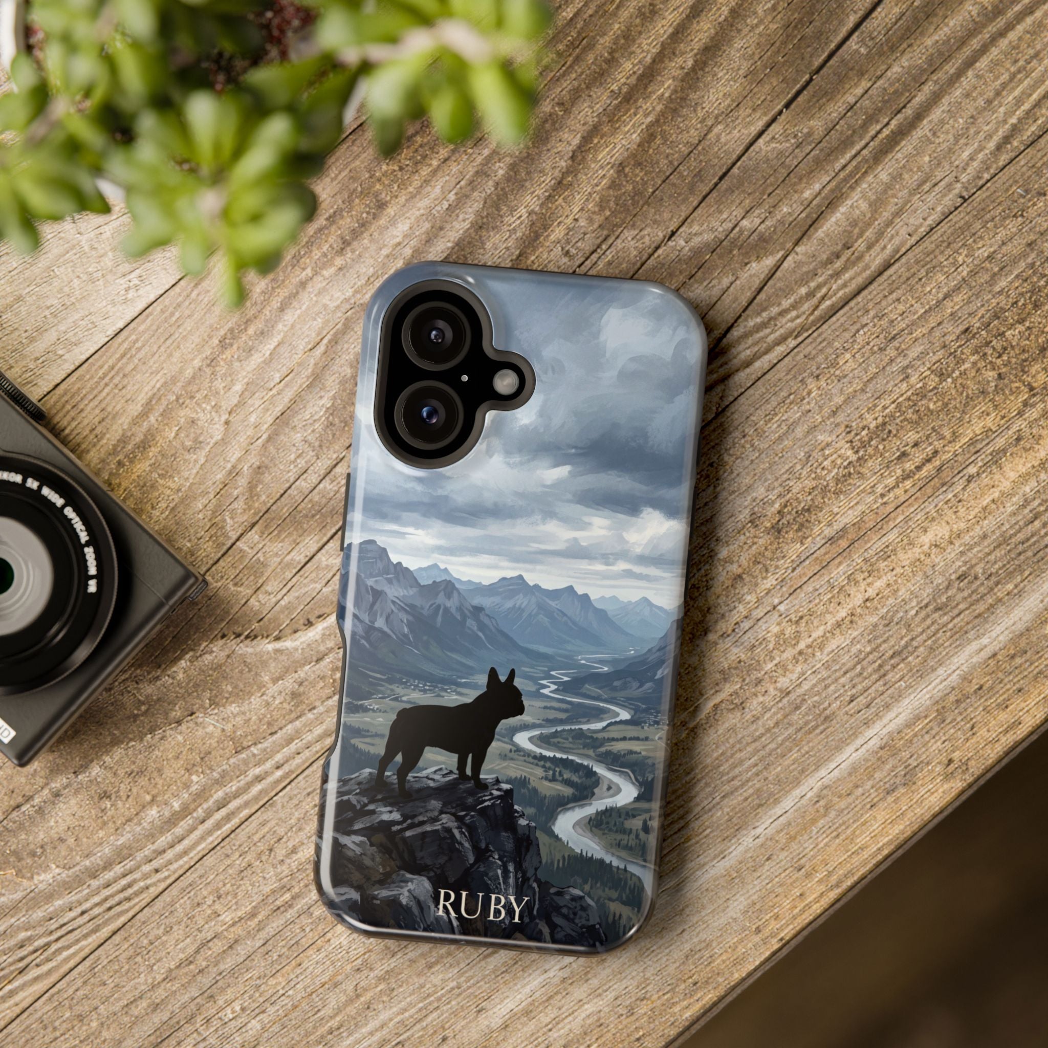 Personalized French Bulldog Mountain Valley Phone Case — Wireless Charging Cover