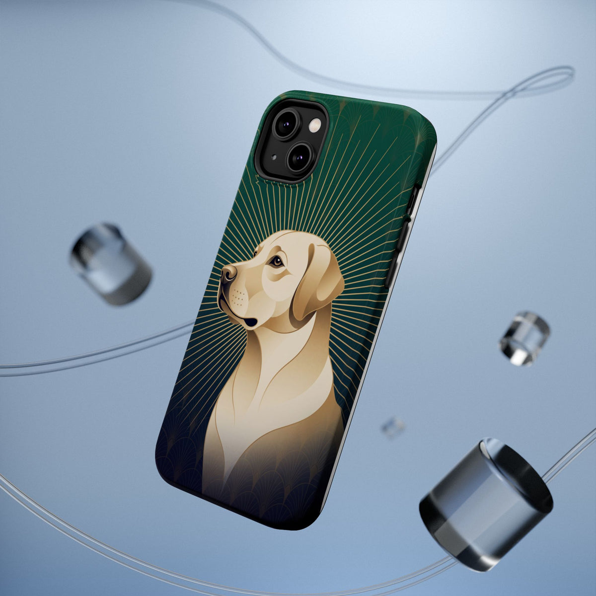 Art Deco Labrador Phone Case — Tough Magnetic Case with Wireless Charging