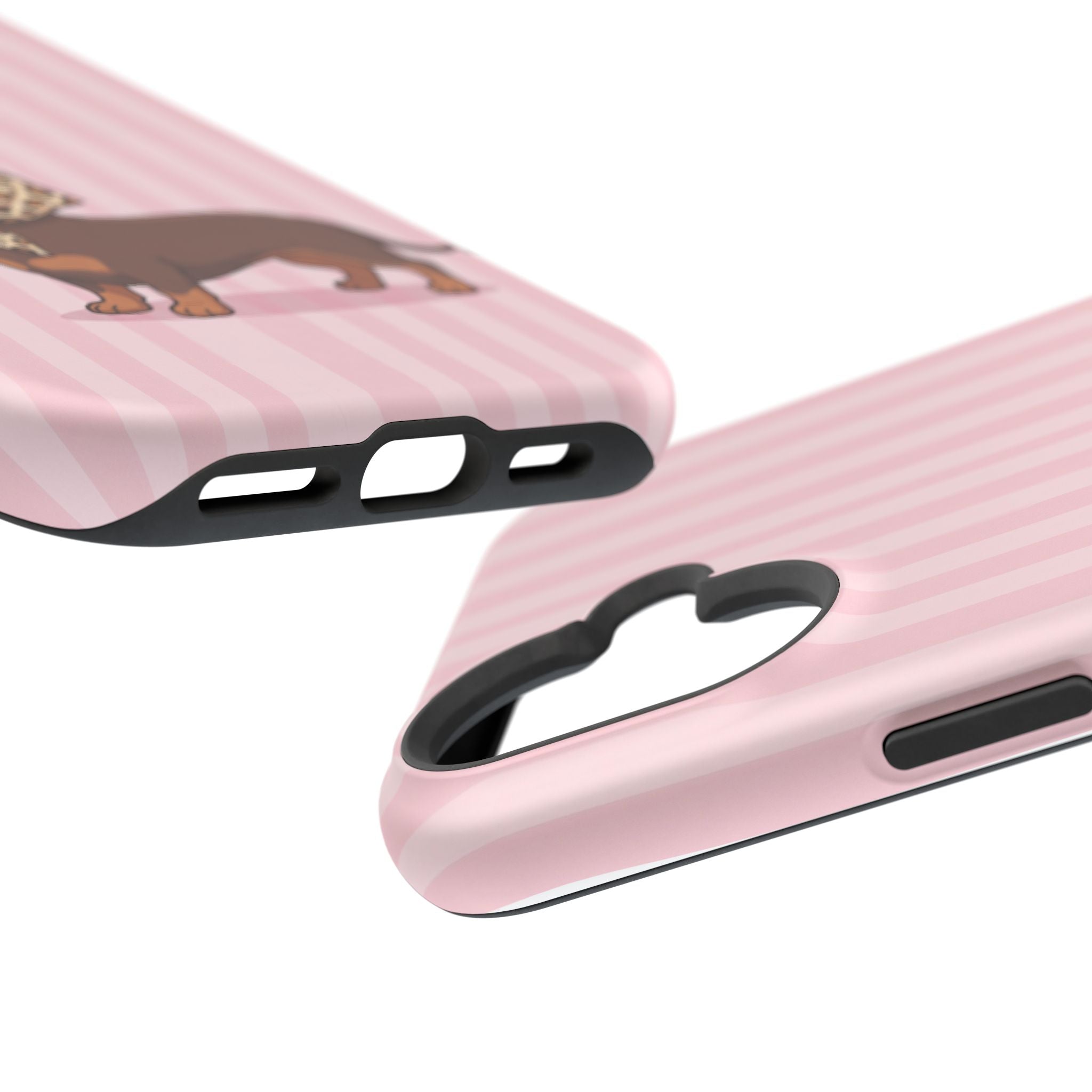 Preppy Dachshund Phone Case — Impact-Resistant Wireless Charging Cover