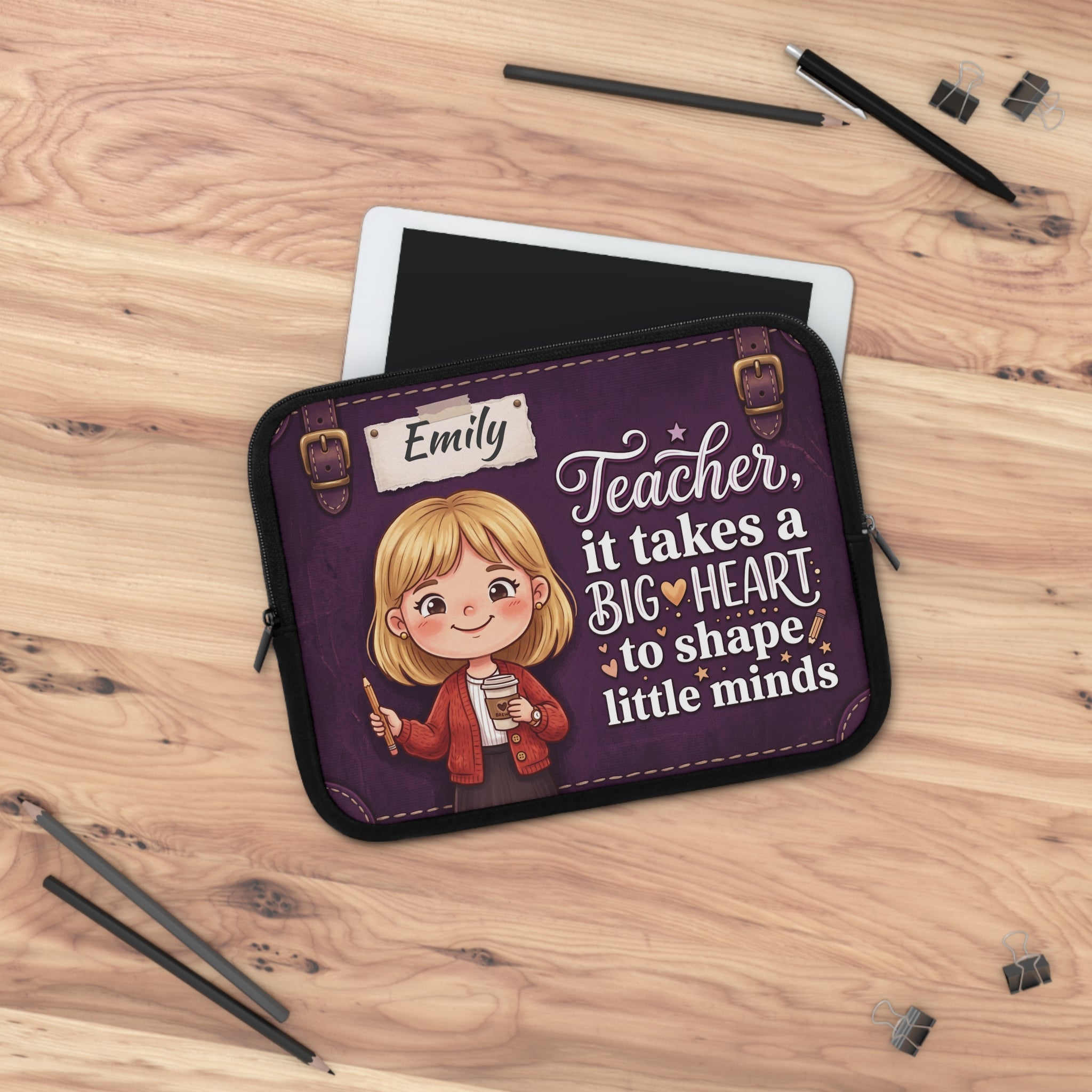 Personalized Teacher Laptop Sleeve | Custom Name Gift | Teacher Appreciation Gift