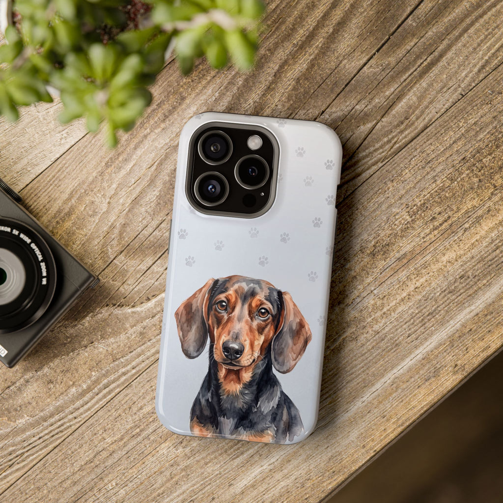 Dachshund Watercolor Portrait Phone Case | Elegant Sausage Dog Art Print | iPhone & Samsung