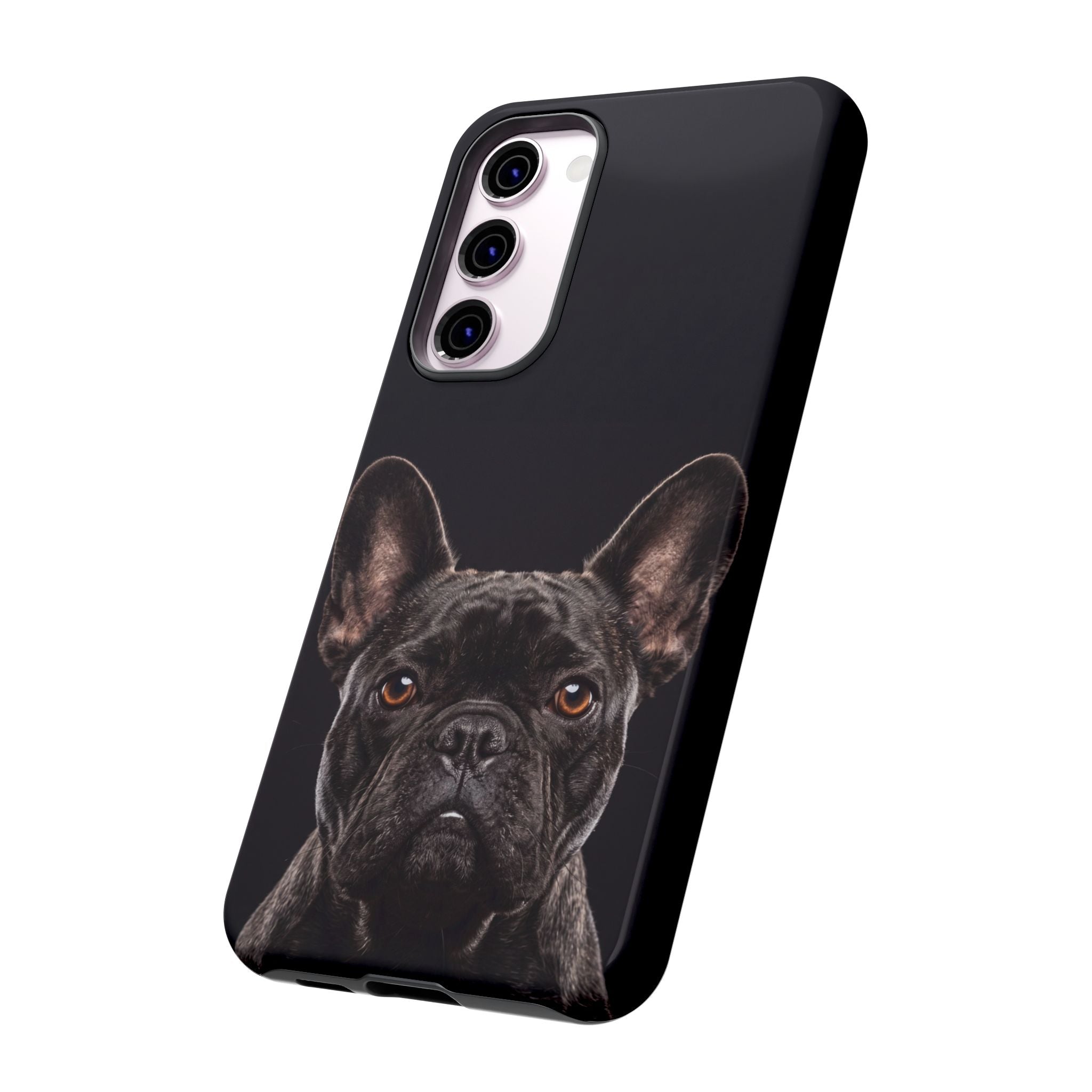 Front-Facing French Bulldog Phone Case | Dramatic Black Studio Portrait | Samsung & iPhone