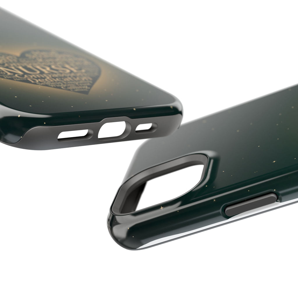 Nurse Heart Word and Art Phone Case — Impact-Resistant Wireless Charging Cover