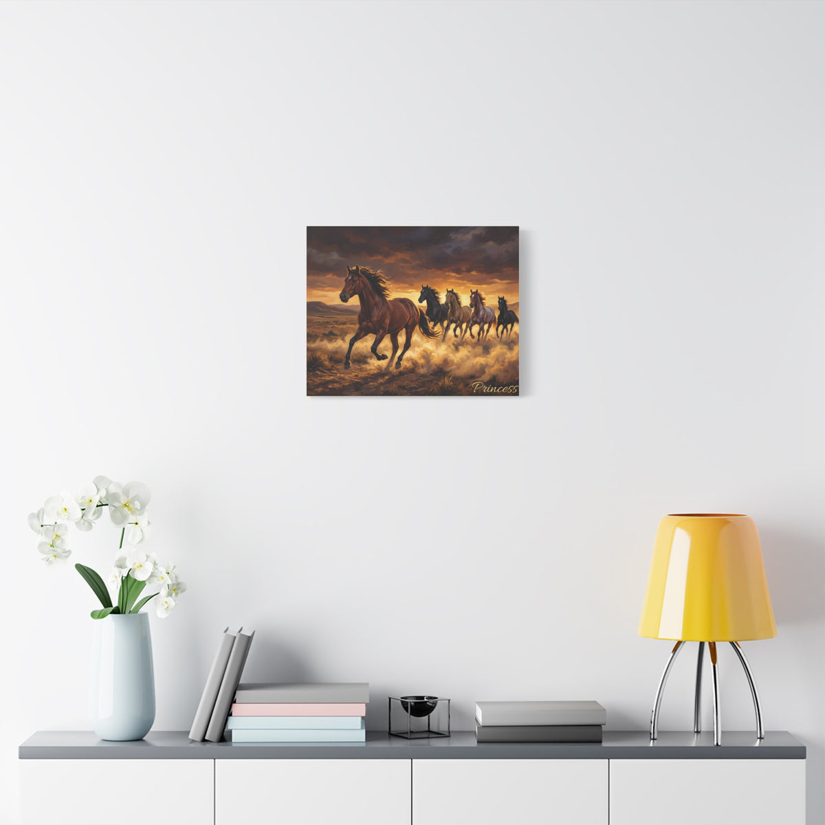 Horse Personalized Canvas | Wild Mustang Stampede Wall Art