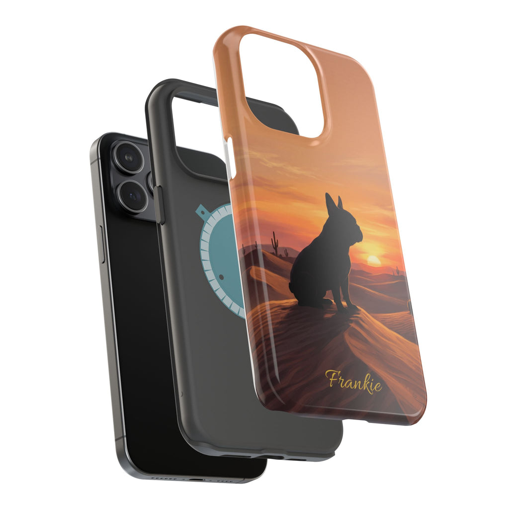 Personalized French Bulldog Desert Sunset Phone Case — Wireless Charging Cover