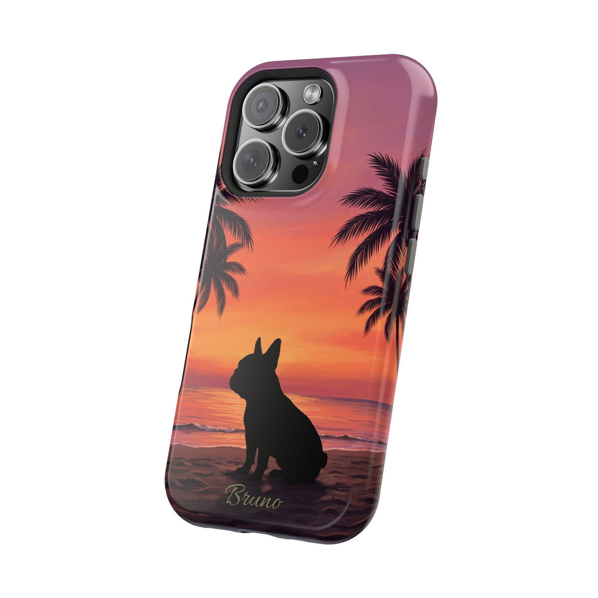 Personalized French Bulldog Tropical Beach Phone Case — Wireless Charging Cover