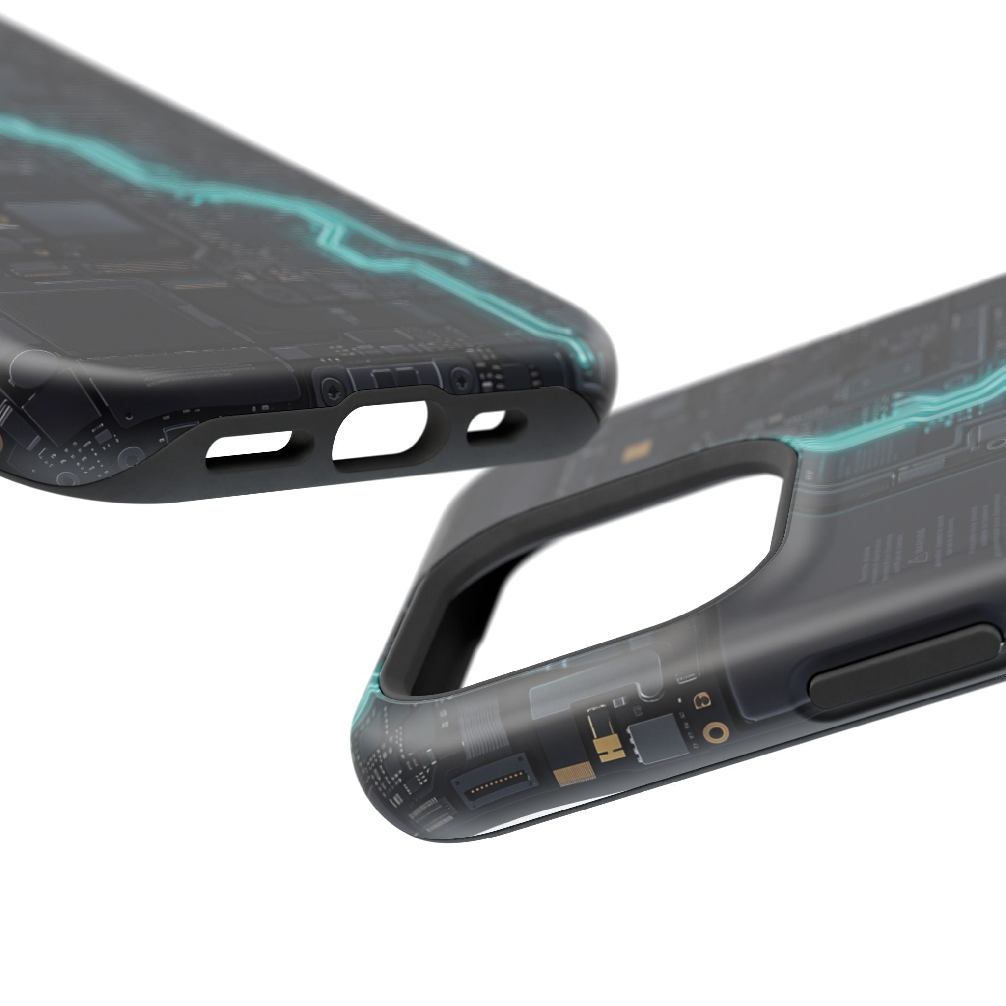 Cyan Bolt Electrician Phone Case — Electric Circuit Wireless Charging Cover