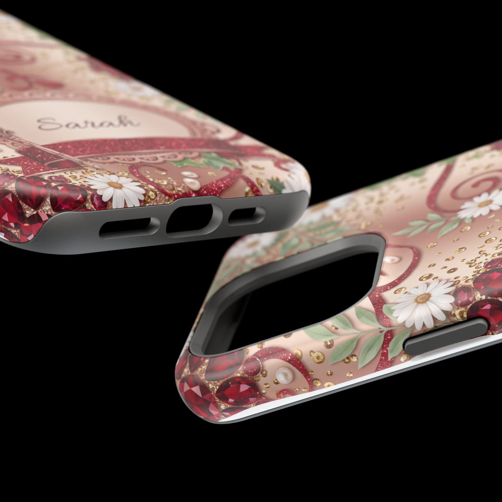 Personalized Vintage Floral Teacher Phone Case — Wireless Charging Cover