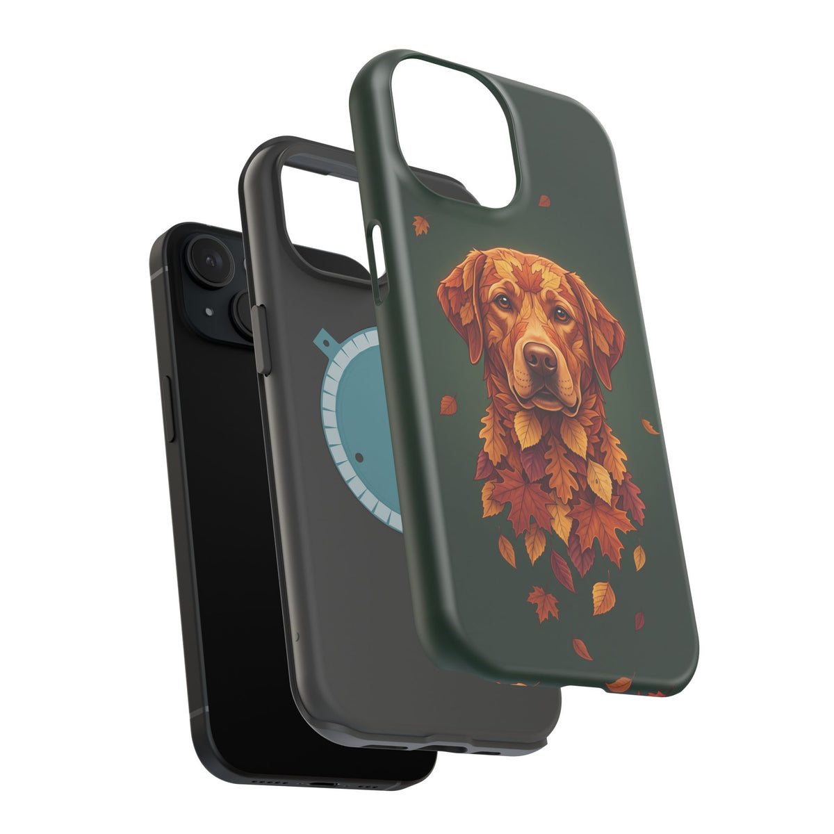 Autumn Leaves Labrador Phone Case — Tough Magnetic Case with Wireless Charging
