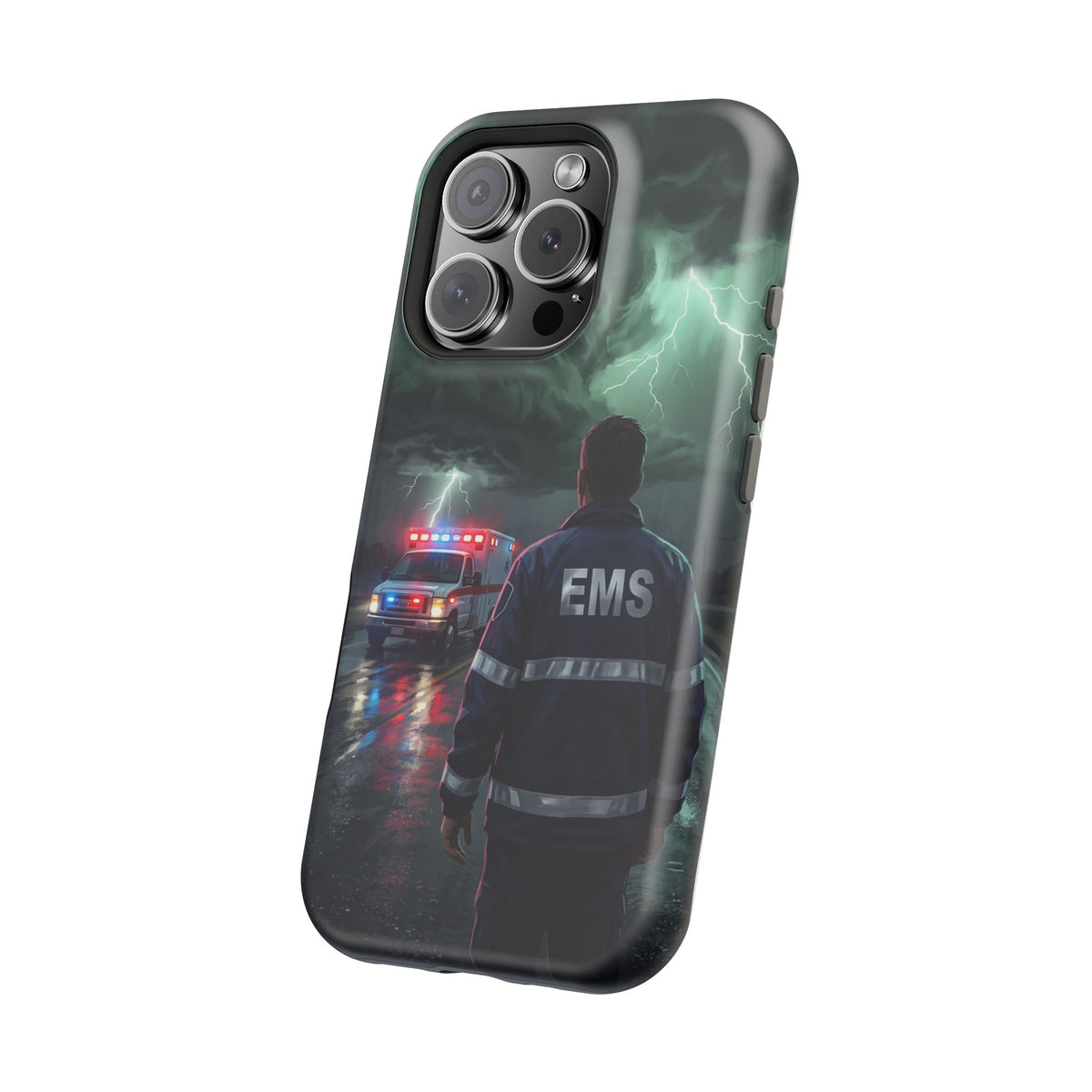 EMS Green Storm City Phone Case — Magnetic Wireless Charging Cover