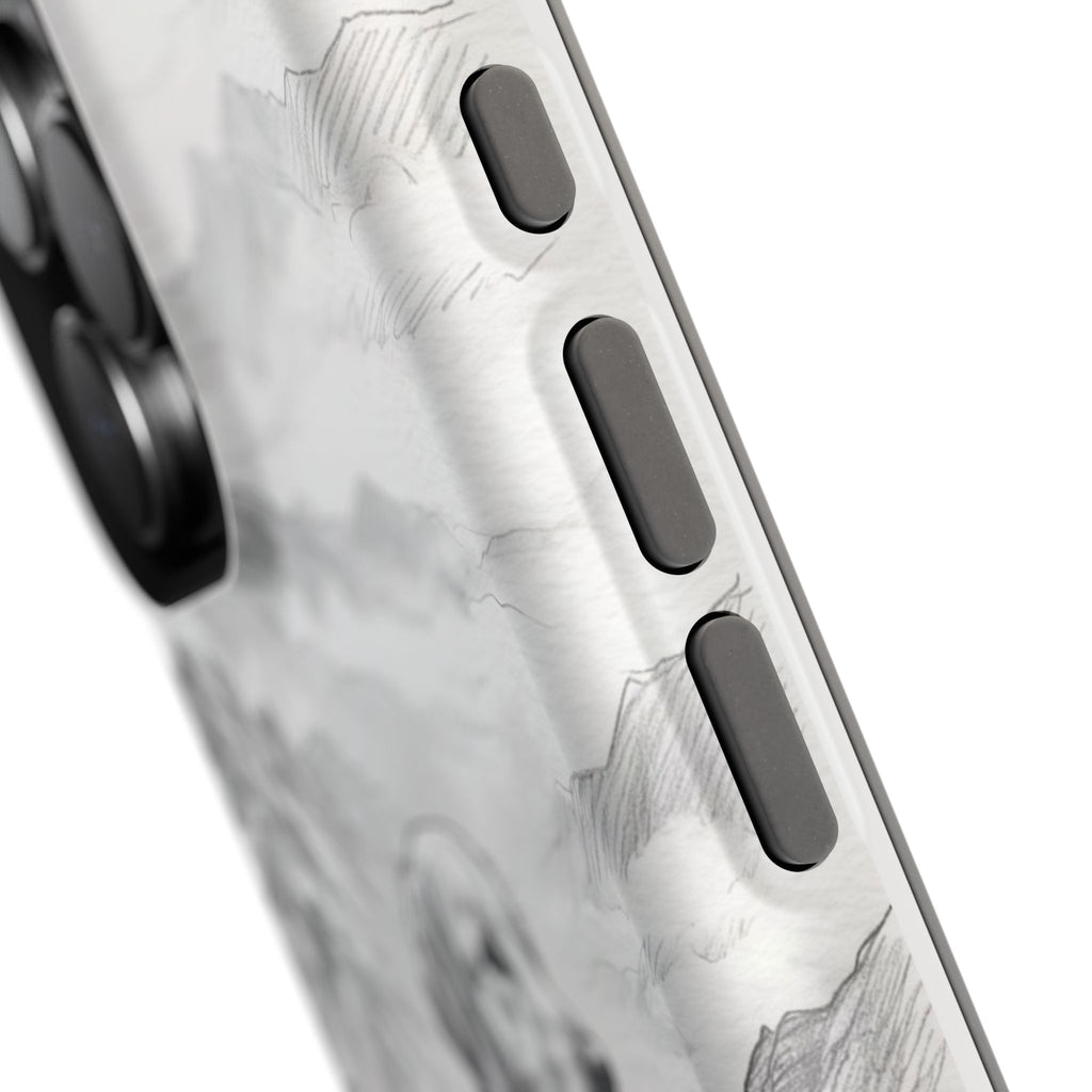 Personalized Golden Retriever Mountain Peak Phone Case — Wireless Charging Cover