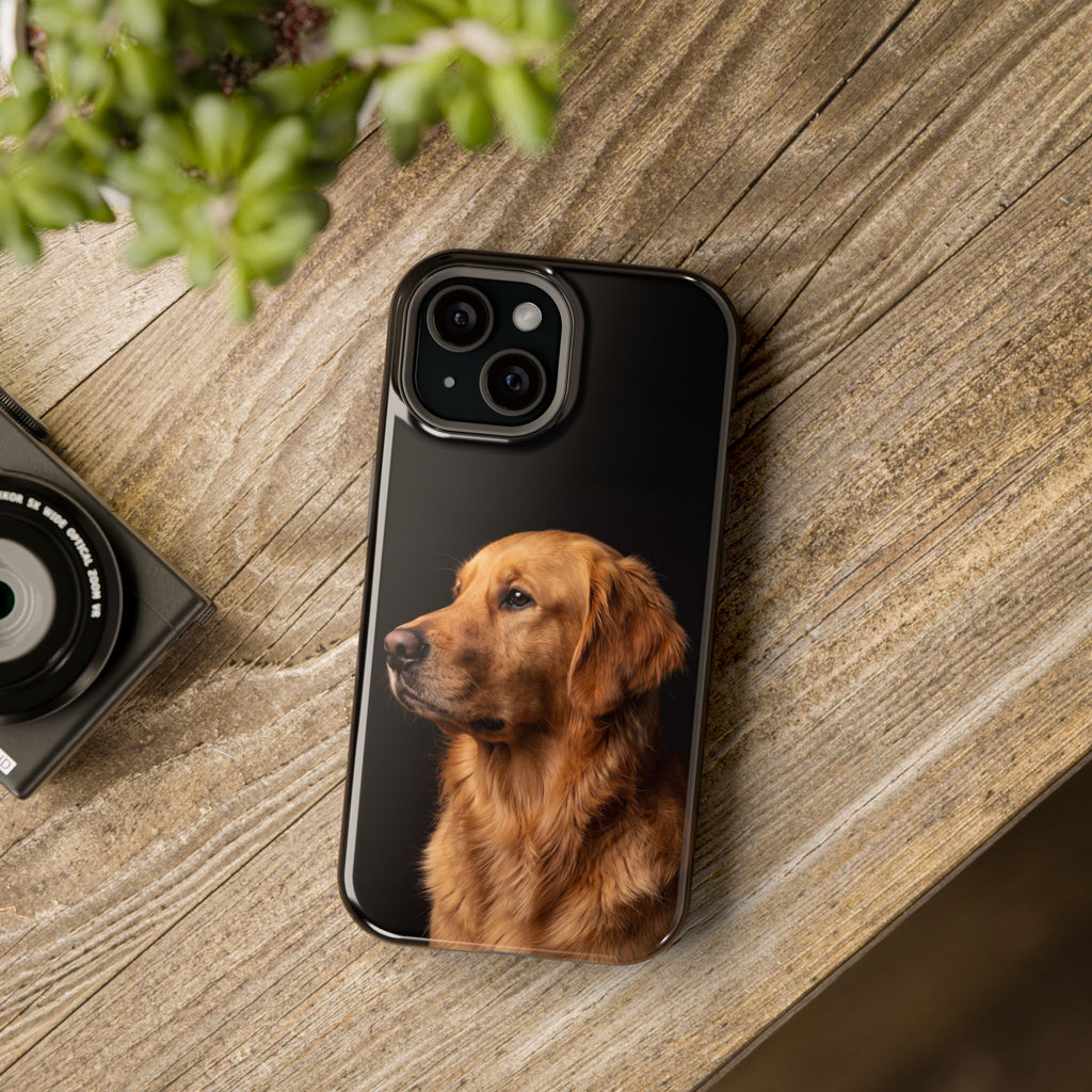 Golden Retriever Portrait Phone Case — Impact-Resistant Wireless Charging Cover