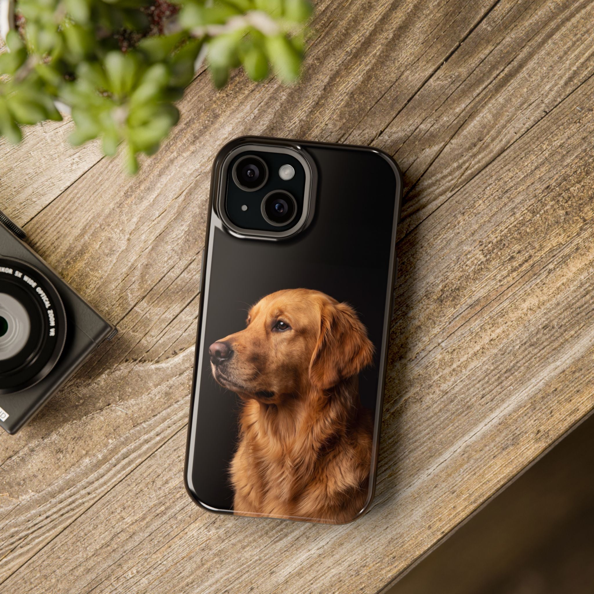 Golden Retriever Portrait Phone Case — Impact-Resistant Wireless Charging Cover