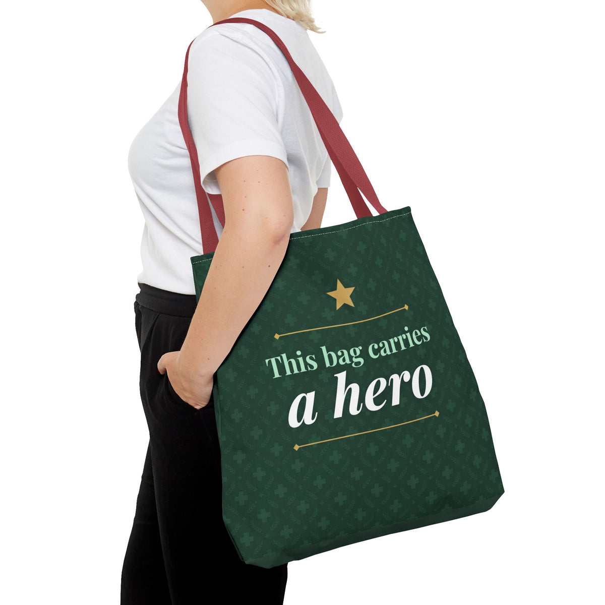 This Bag Carries a Hero Tote | Nurse Gift Tote Bag | Essential Worker Appreciation Gift | Premium Polyester Carry-All