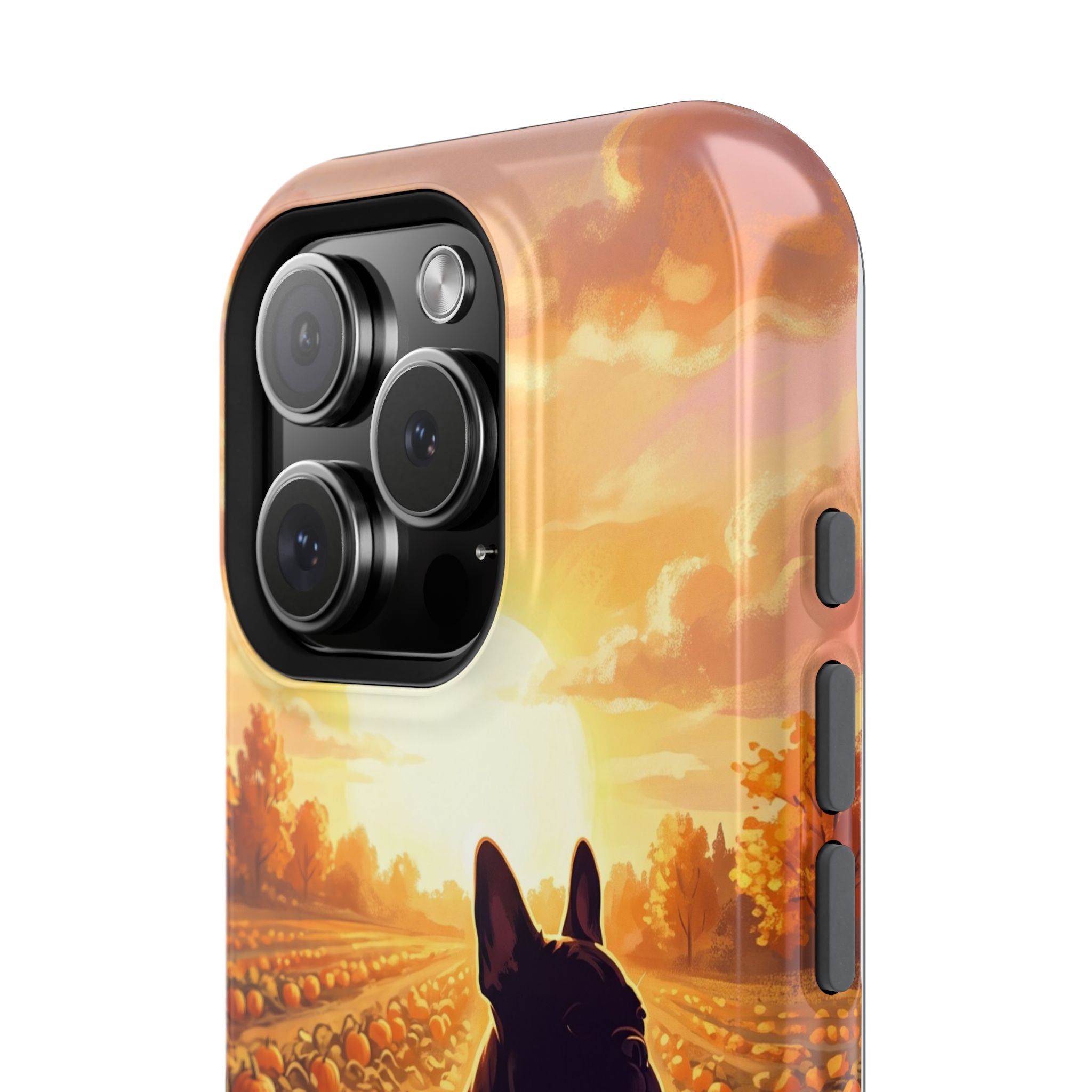 Personalized French Bulldog Pumpkin Patch Phone Case — Wireless Charging Cover
