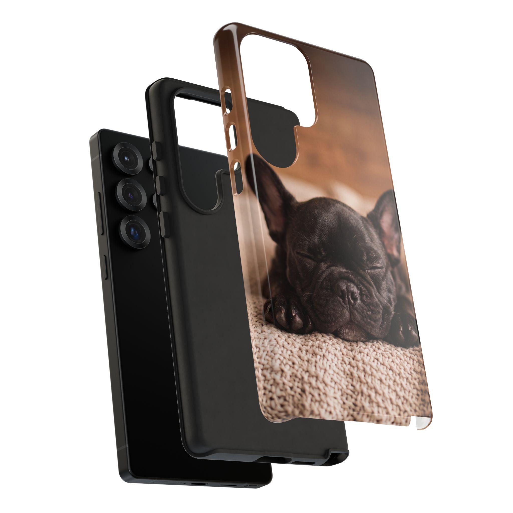 Sleeping French Bulldog Phone Case | Cozy Frenchie Resting on Blanket | iPhone & Samsung