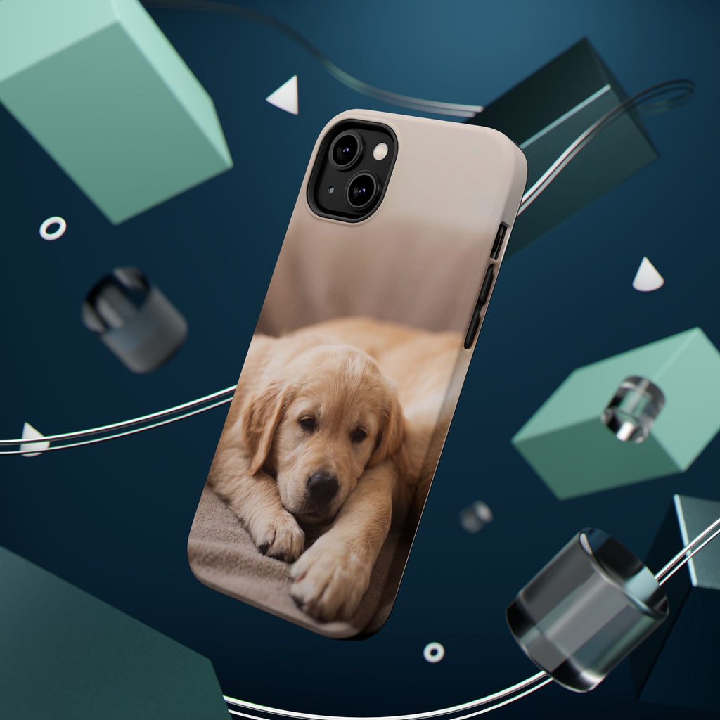 Golden Retriever Puppy Phone Case — Impact-Resistant Wireless Charging Cover