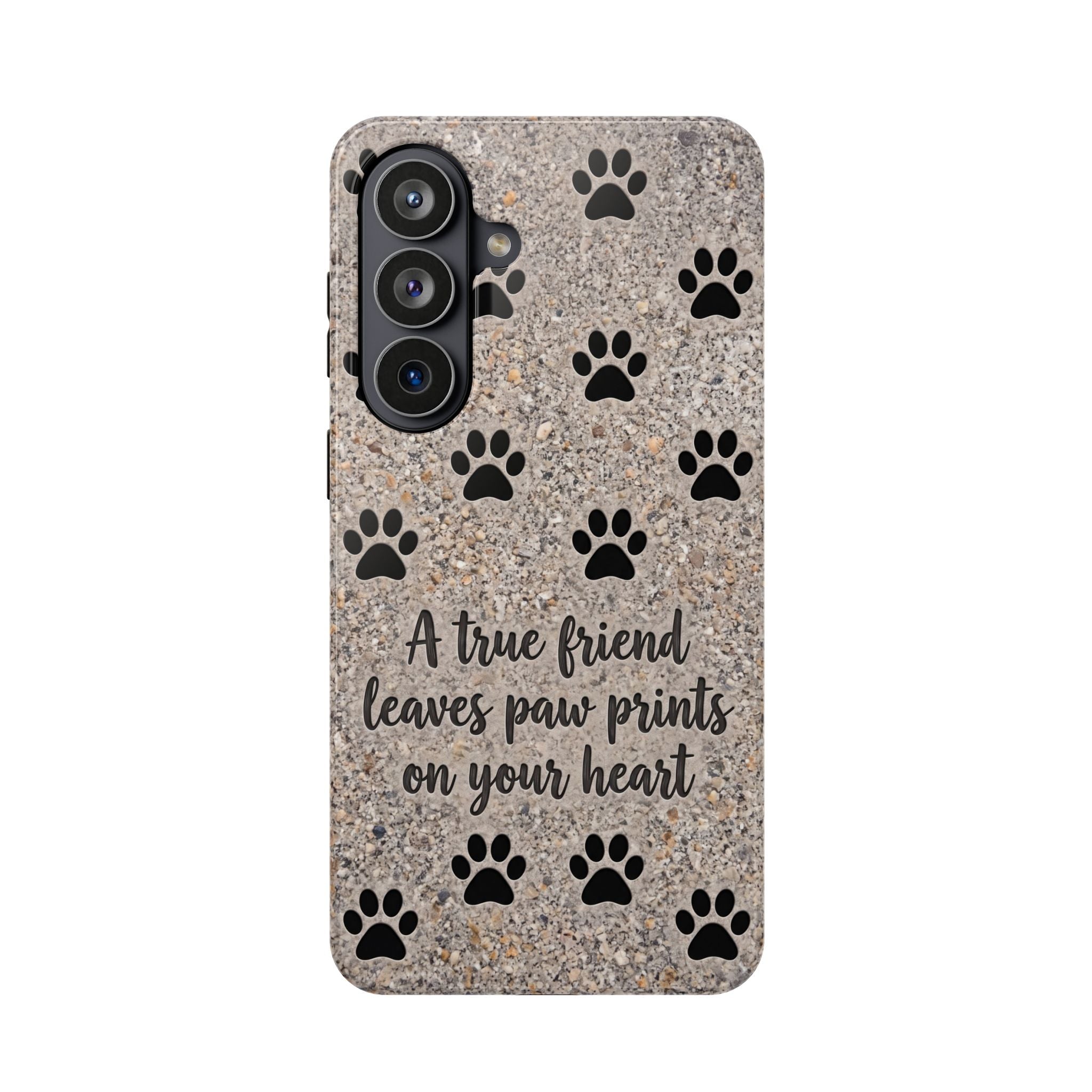 A True Friend Leaves Paw Prints Phone Case — Impact-Resistant Wireless Charging Cover