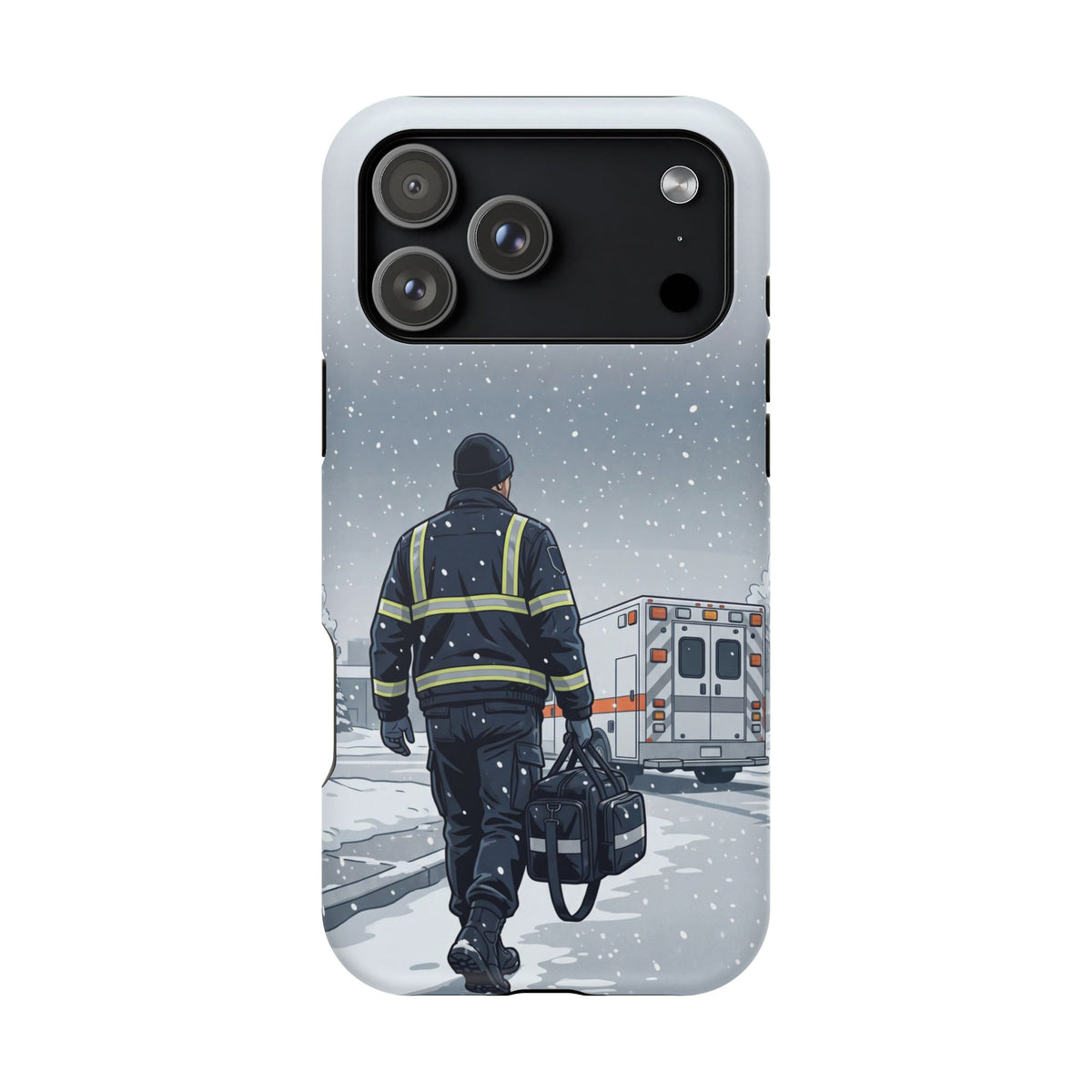 Bold Paramedic/EMT Portrait Phone Case — Magnetic Wireless Charging Cover