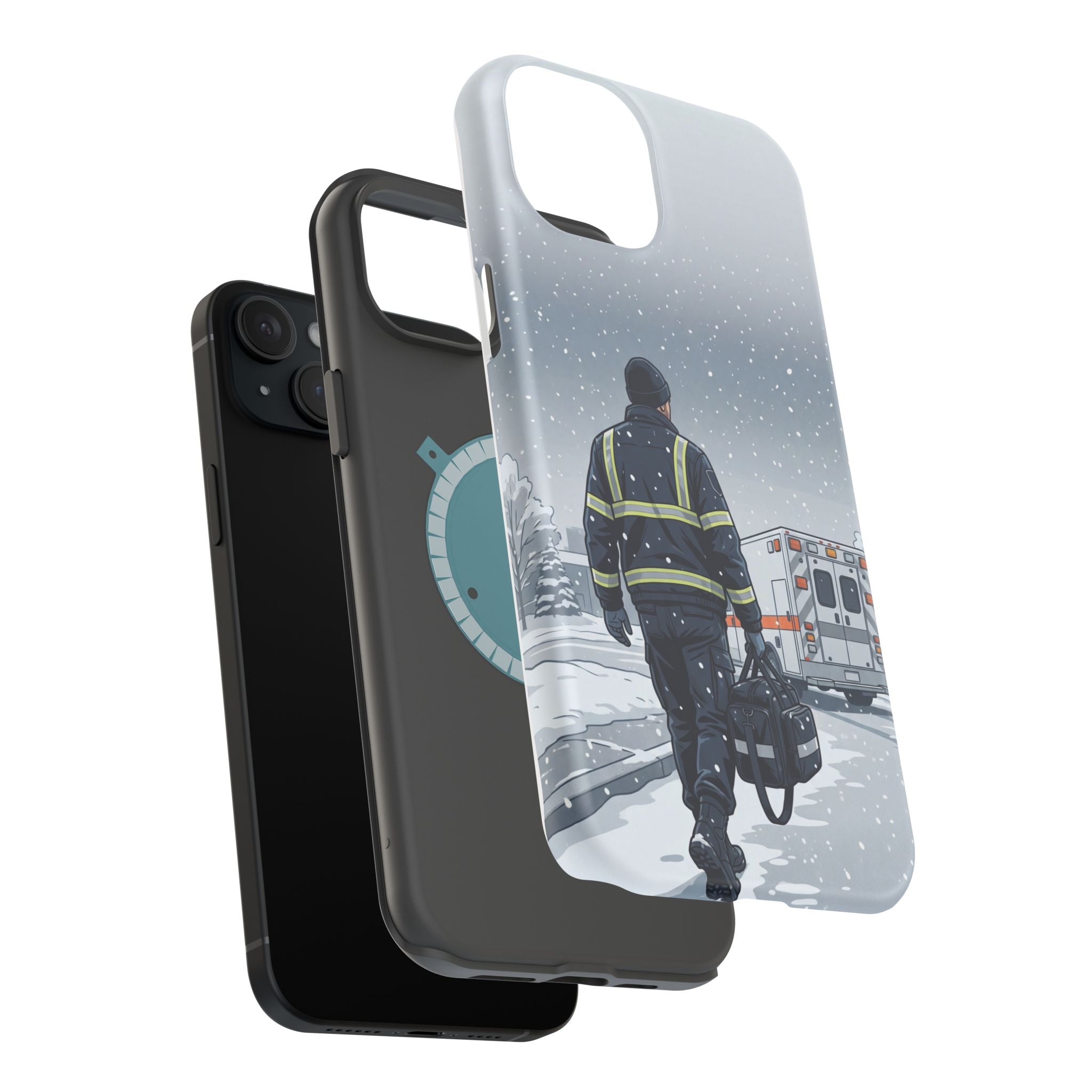 Bold Paramedic/EMT Portrait Phone Case — Magnetic Wireless Charging Cover