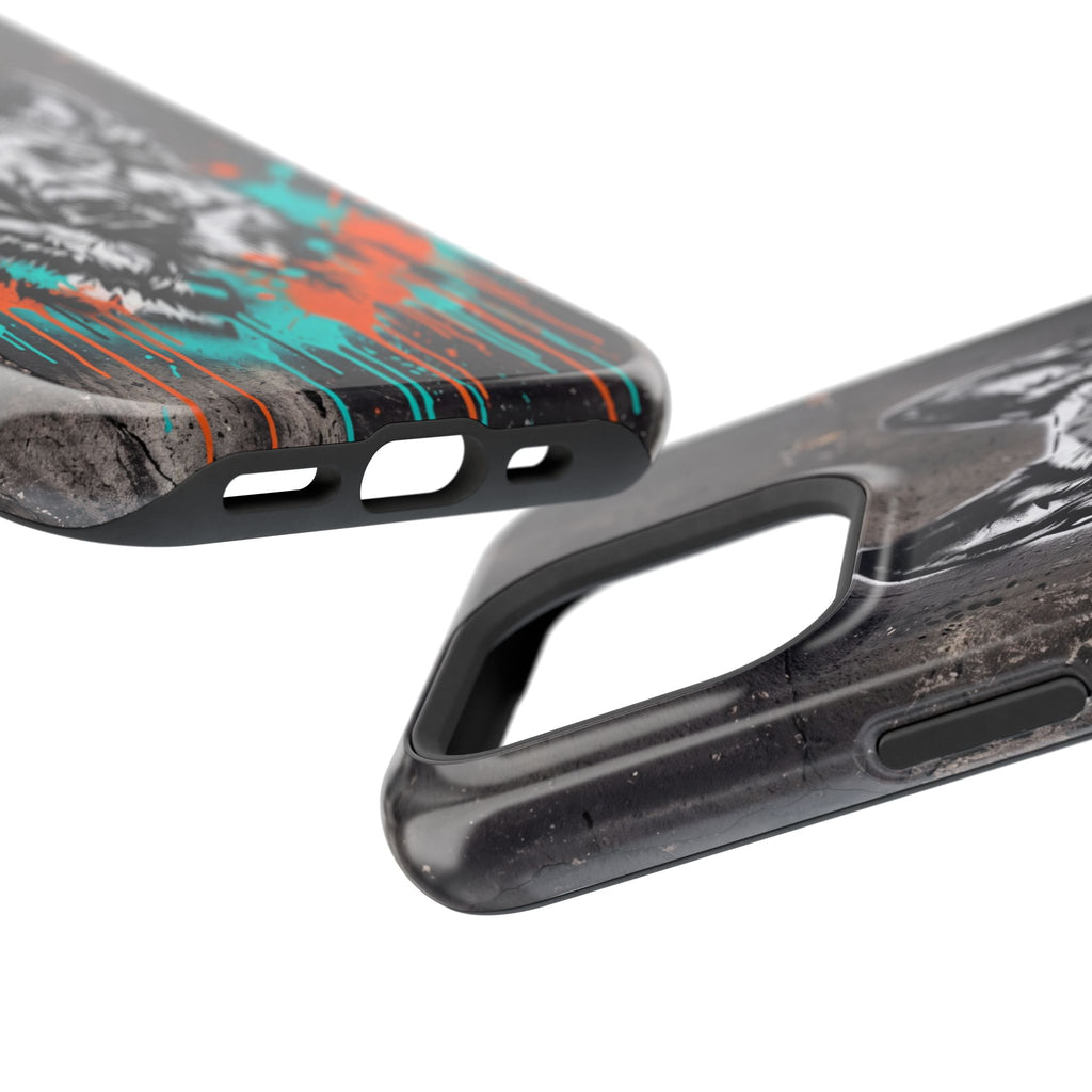 German Shepherd Phone Case | Graffiti Street Art — Tough Magnetic Case with Wireless Charging