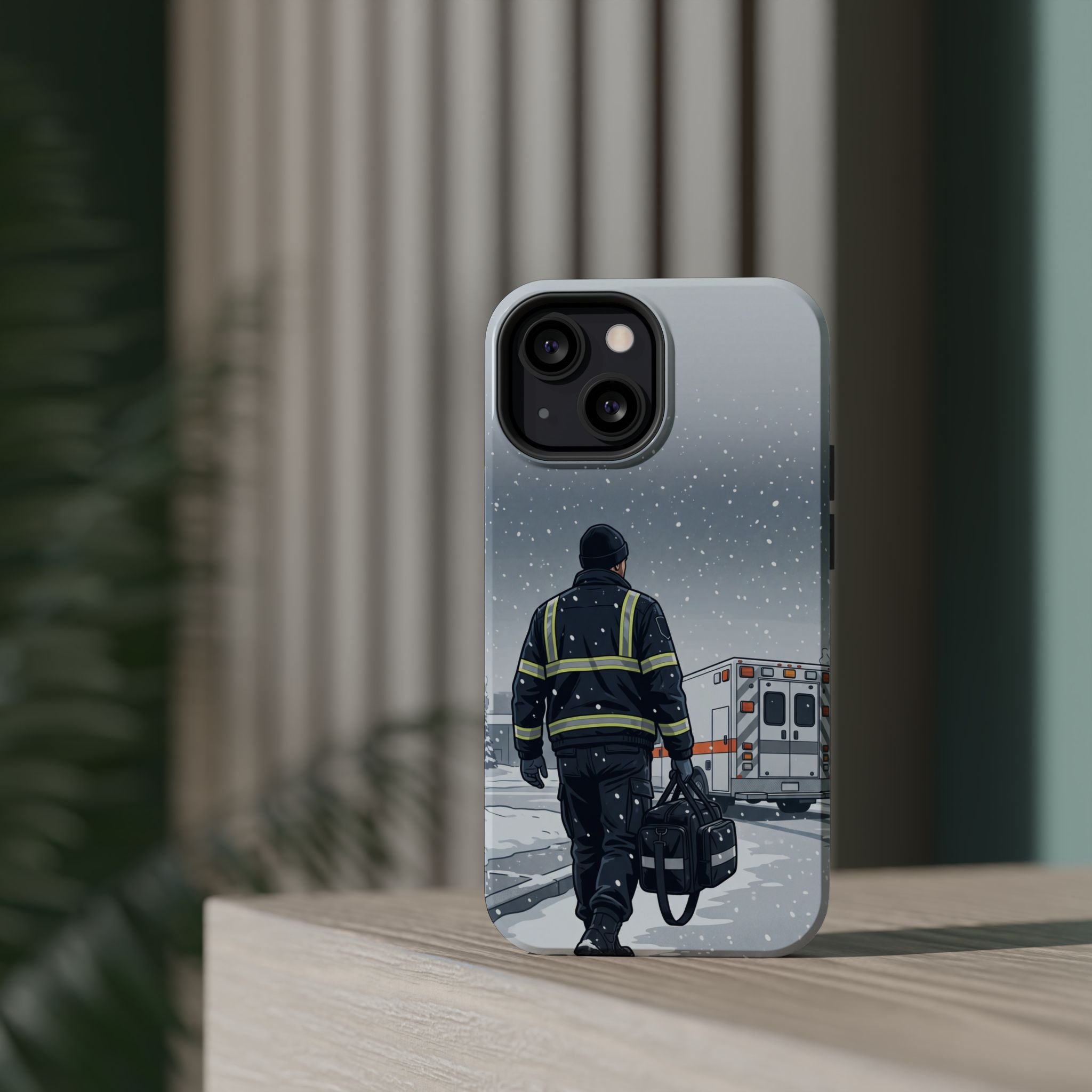 Bold Paramedic/EMT Portrait Phone Case — Magnetic Wireless Charging Cover